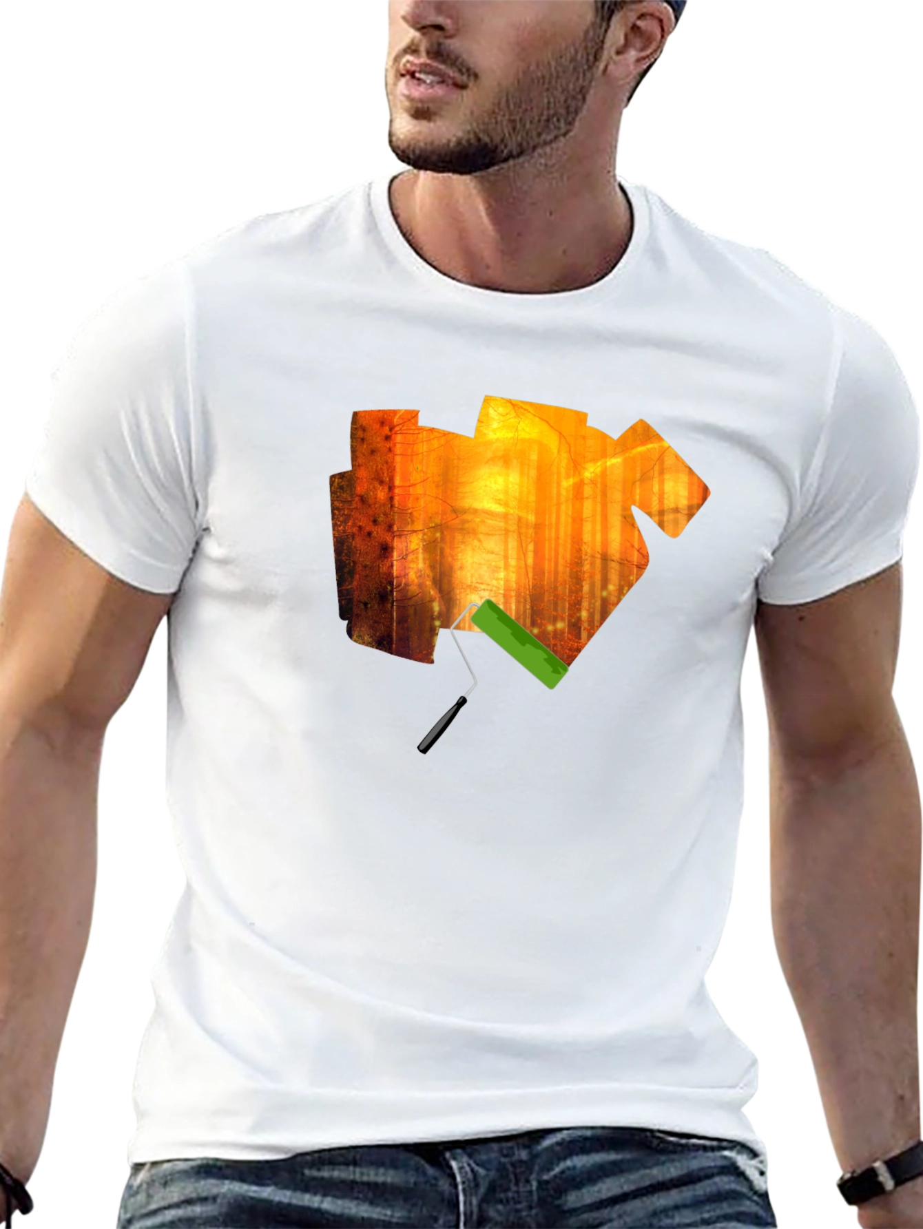 Artistic Forest Paint Roller Graphic Tee
