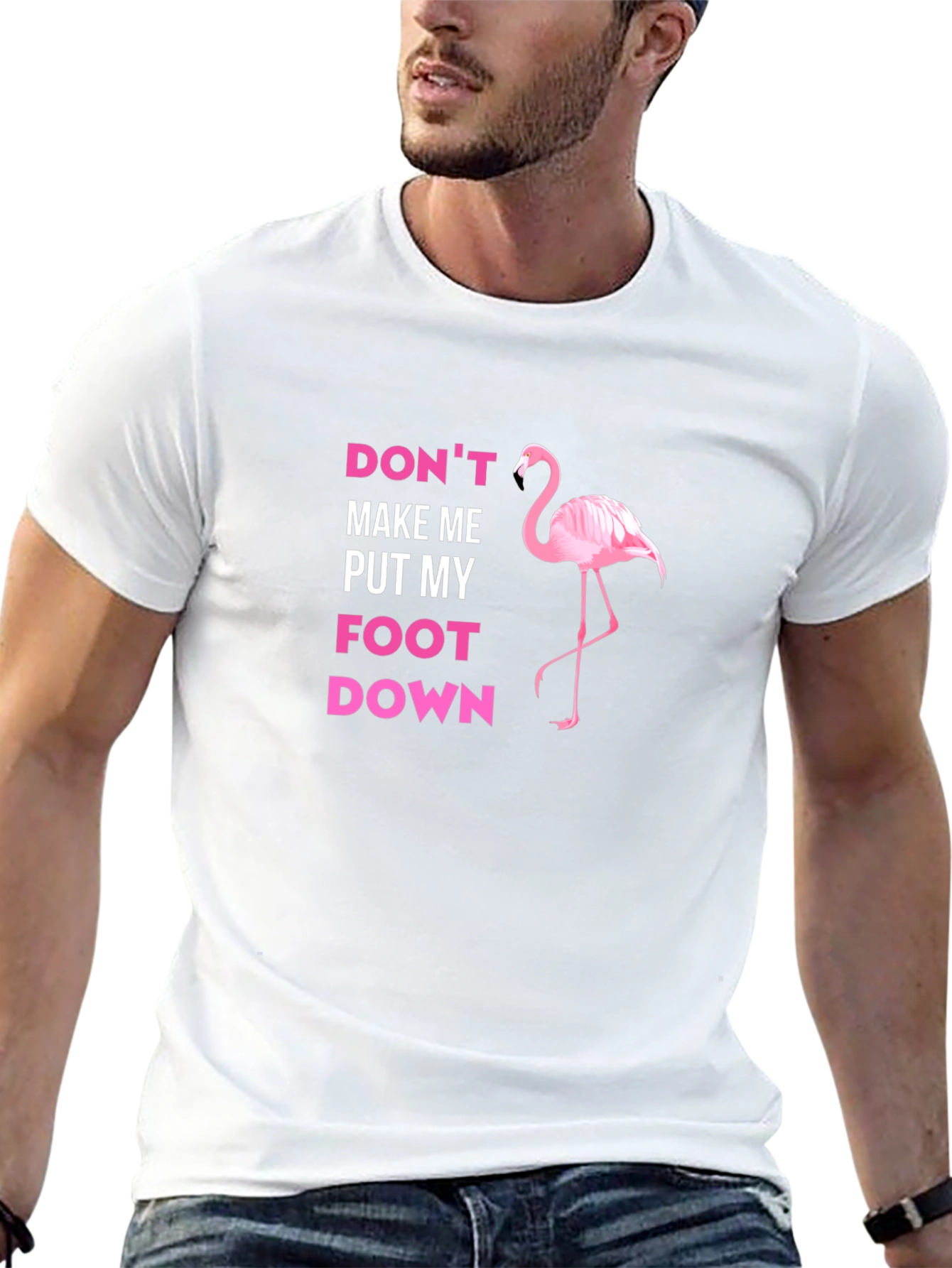 Dont Make Me Put My Foot Down Flamingo T-Shirt