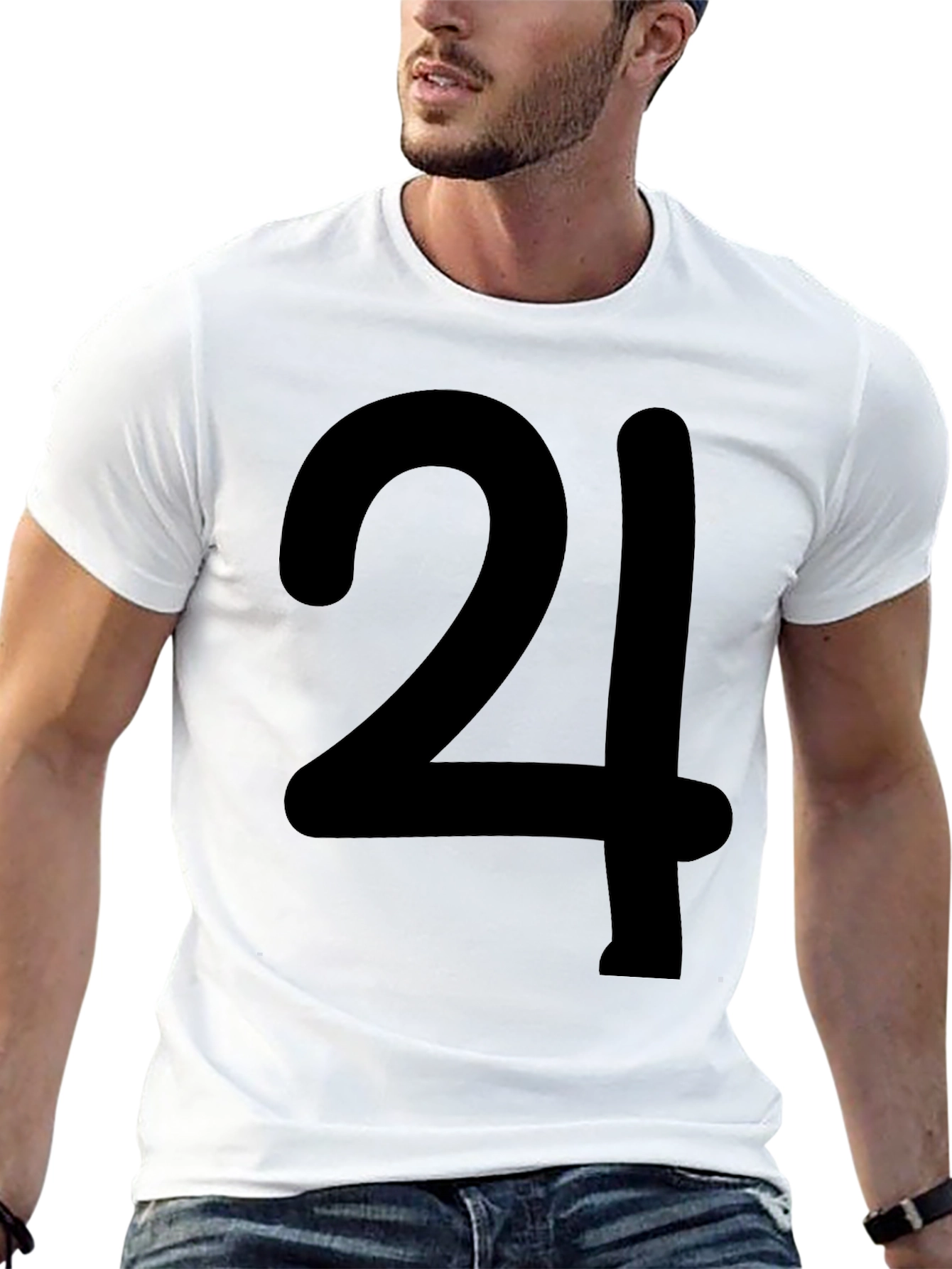 Bold Number 24 Graphic Print T-Shirt