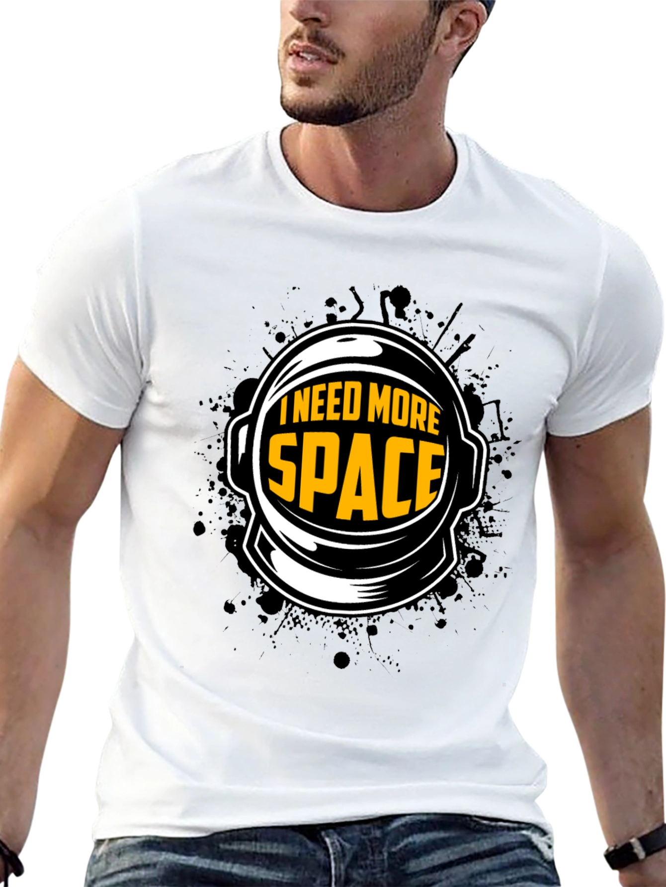 I Need More Space Black Graphic Tee