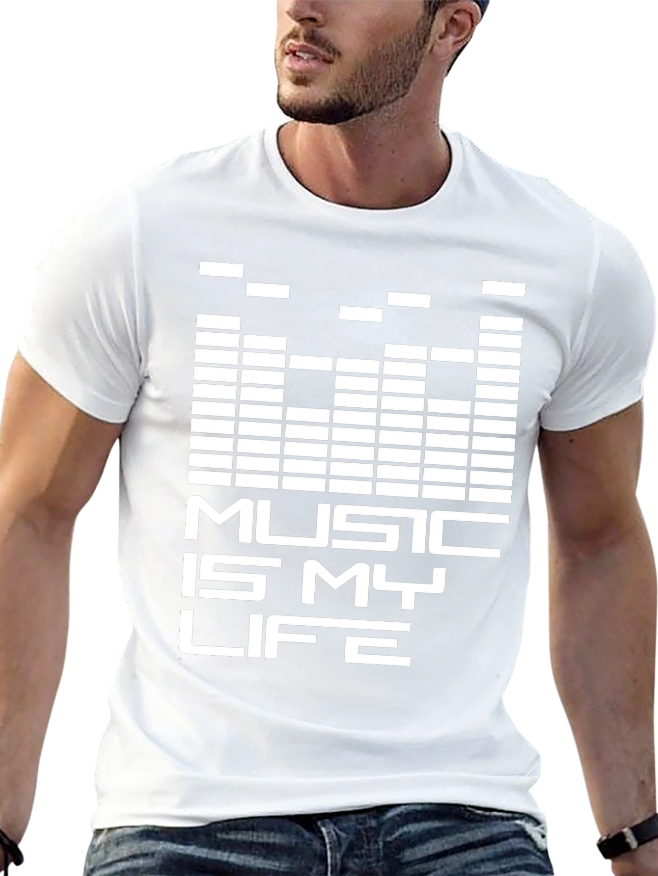 Music is My Life Graphic Tee - Black