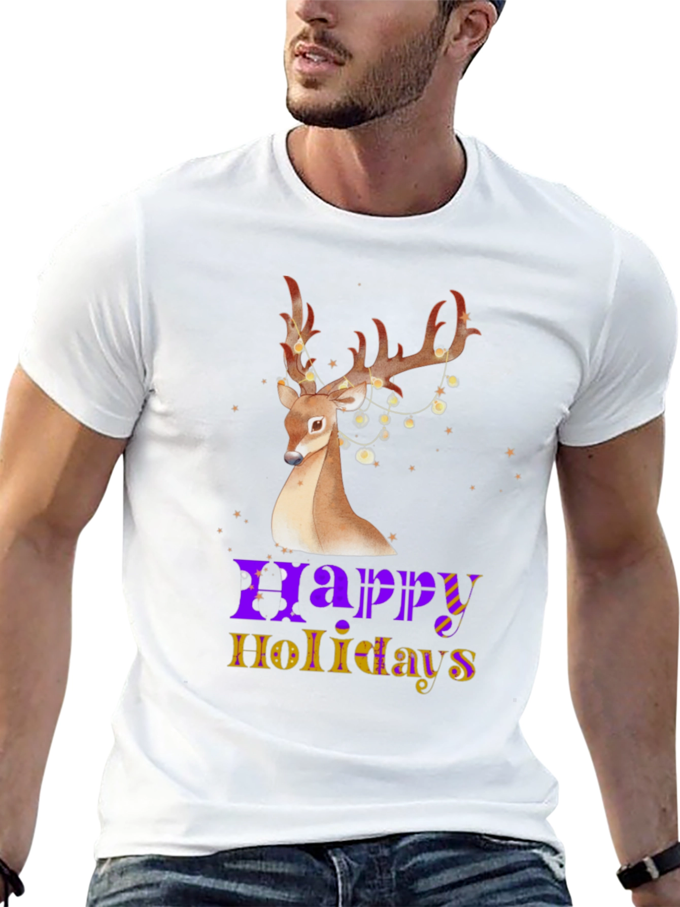 Festive Reindeer Holiday T-Shirt