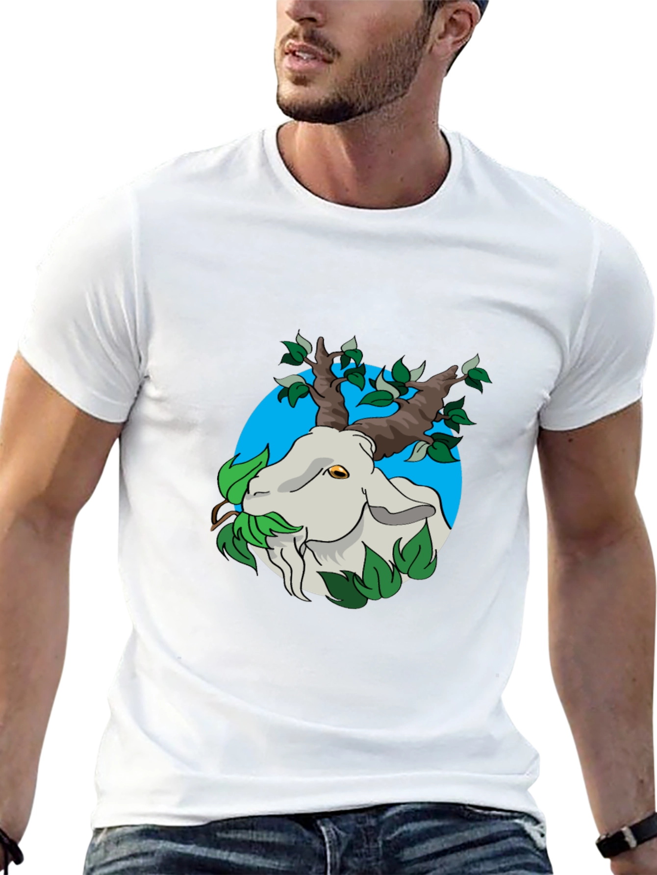 Nature Goat Tee - Black Graphic T-Shirt