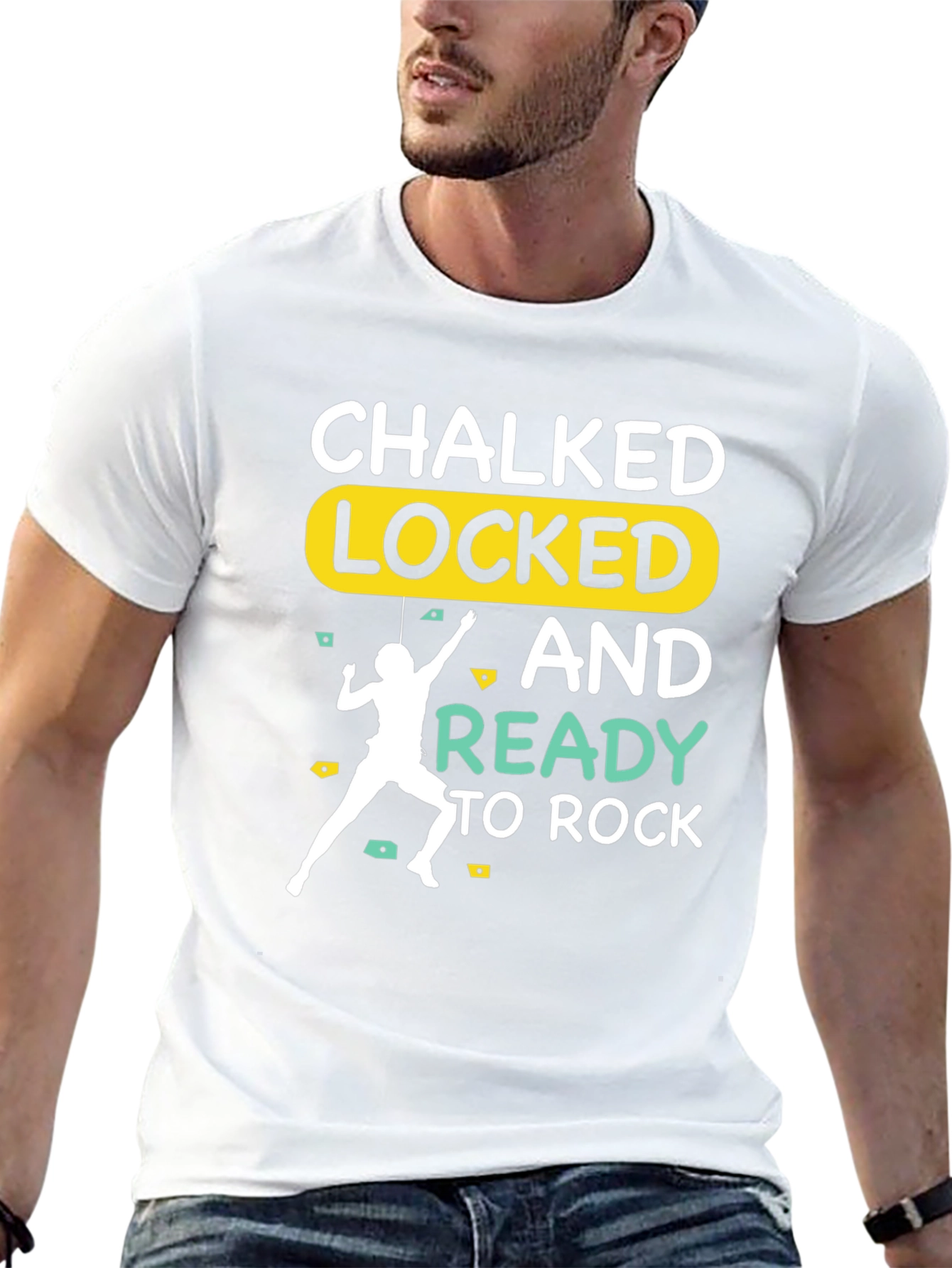 Chalked Locked and Ready to Rock Climbing T-Shirt