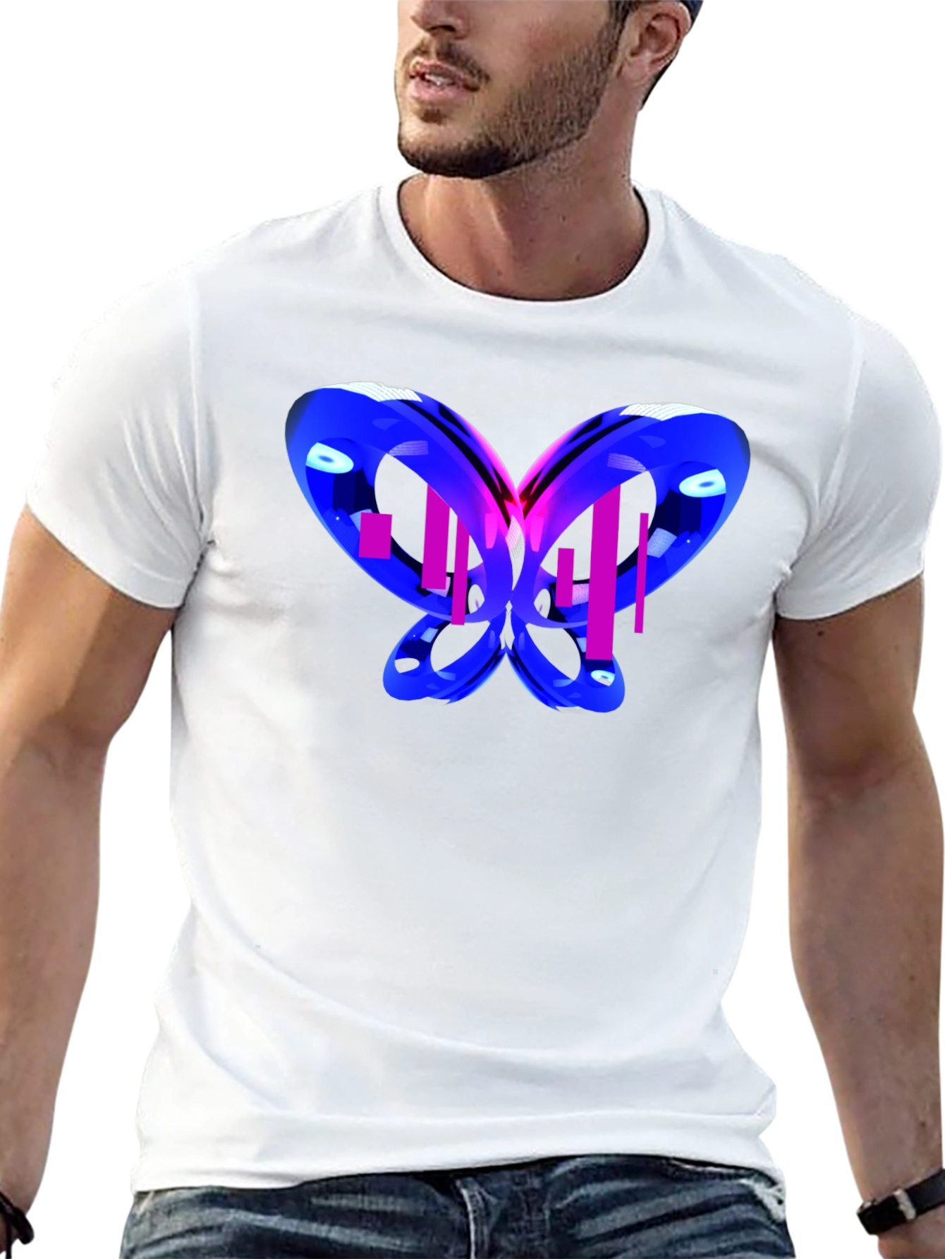 Abstract Butterfly Graphic T-Shirt