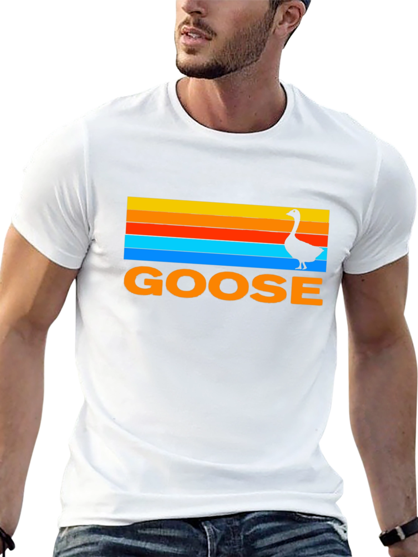 Retro Goose T-Shirt - Sunset Graphic Tee