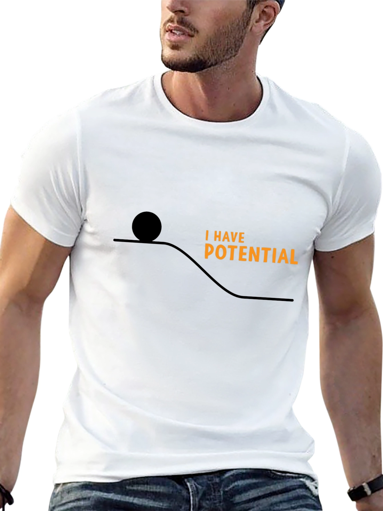 Potential Energy Graphic Tee - Black Cotton Comfort