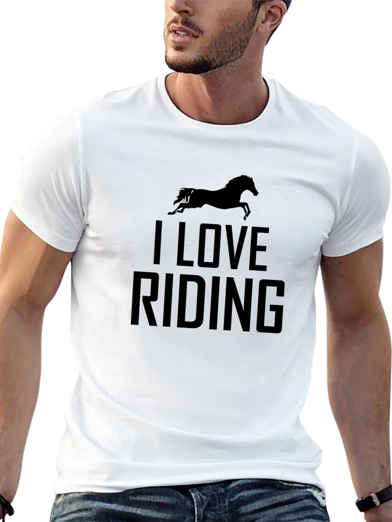 I Love Riding Black T-Shirt - Equestrian Apparel