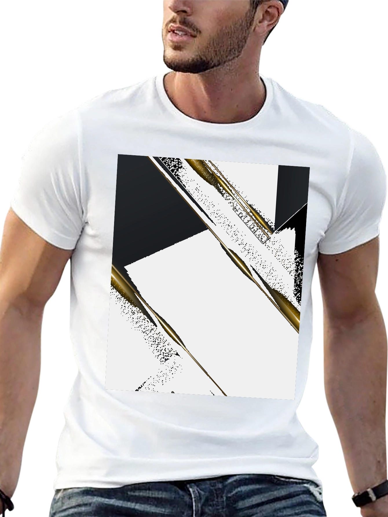 Abstract Geometric Mens Tee - Stylish Design