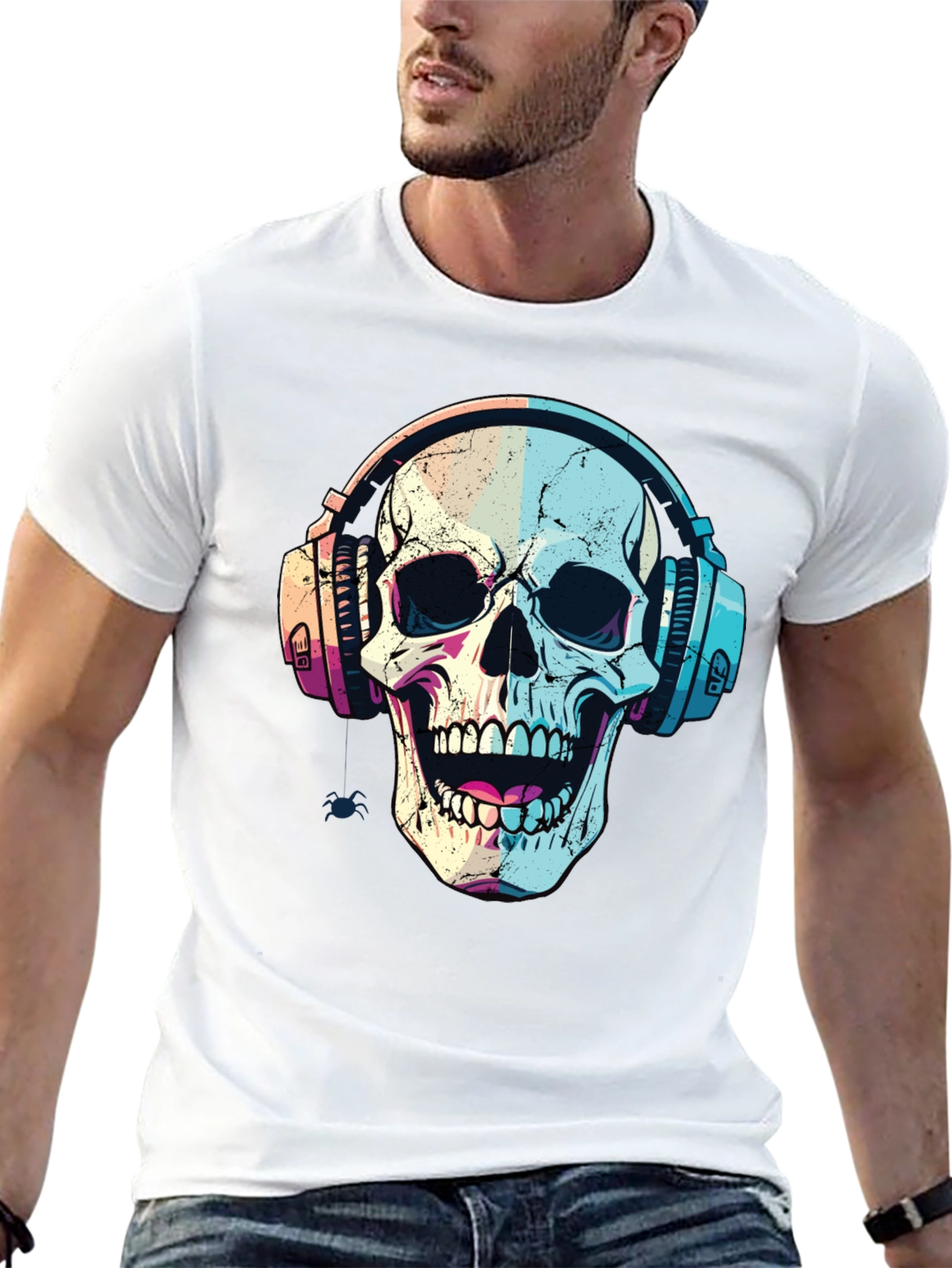 Skull Headphones Graphic Tee - Cool Music Lover Shirt