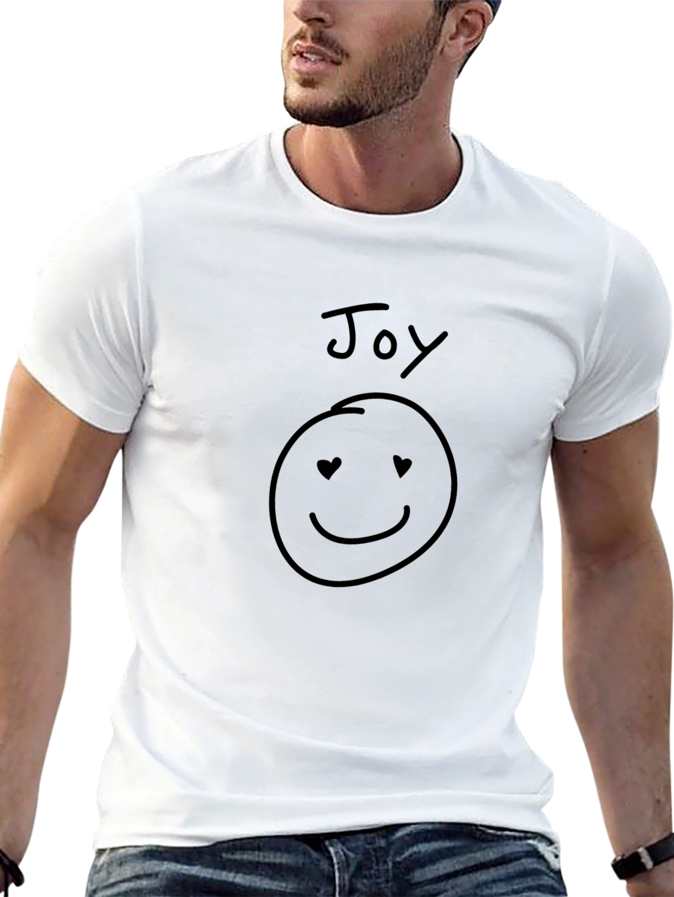 Joy Smiley Face Graphic Black T-Shirt