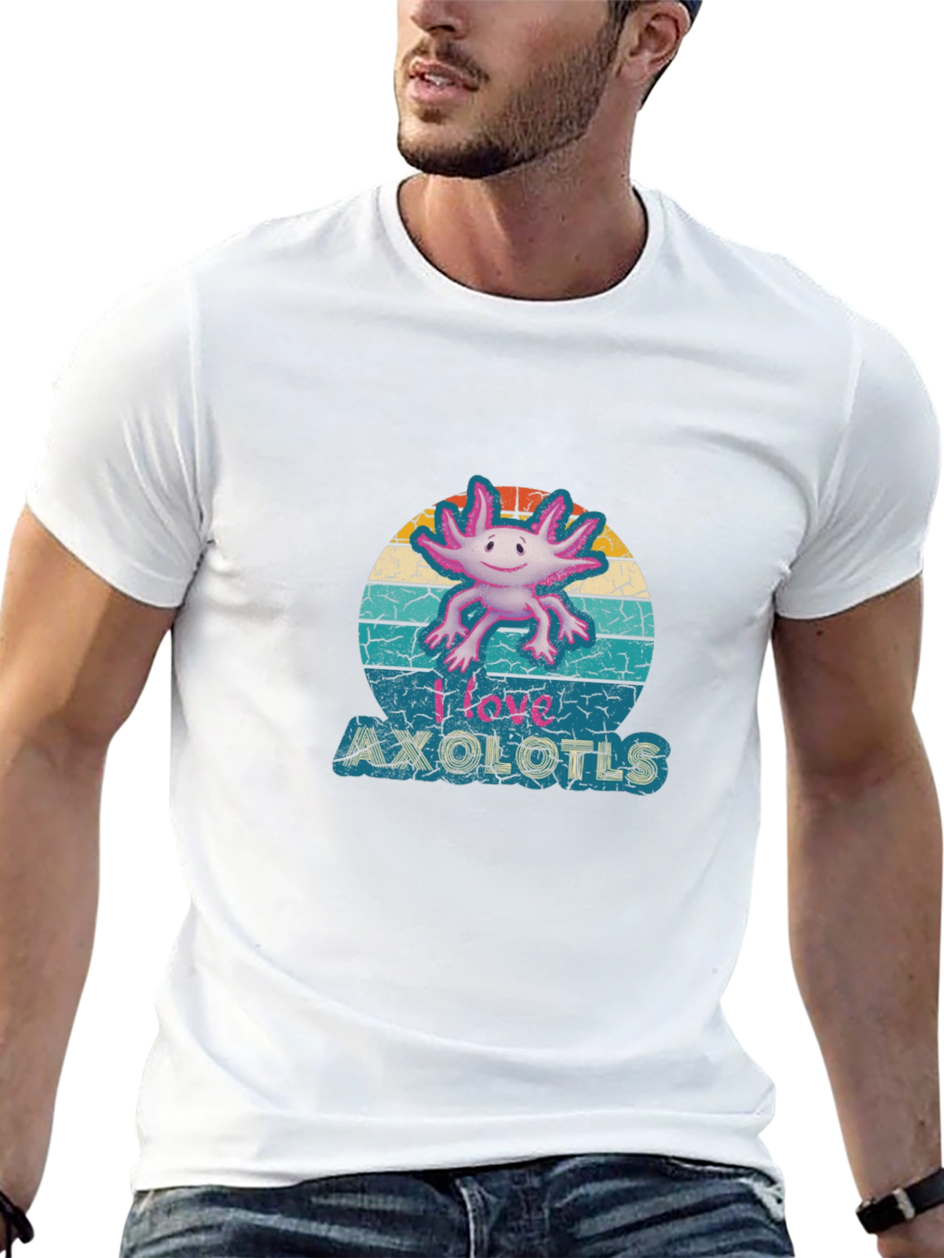 I Love Axolotls T-Shirt - Retro Style
