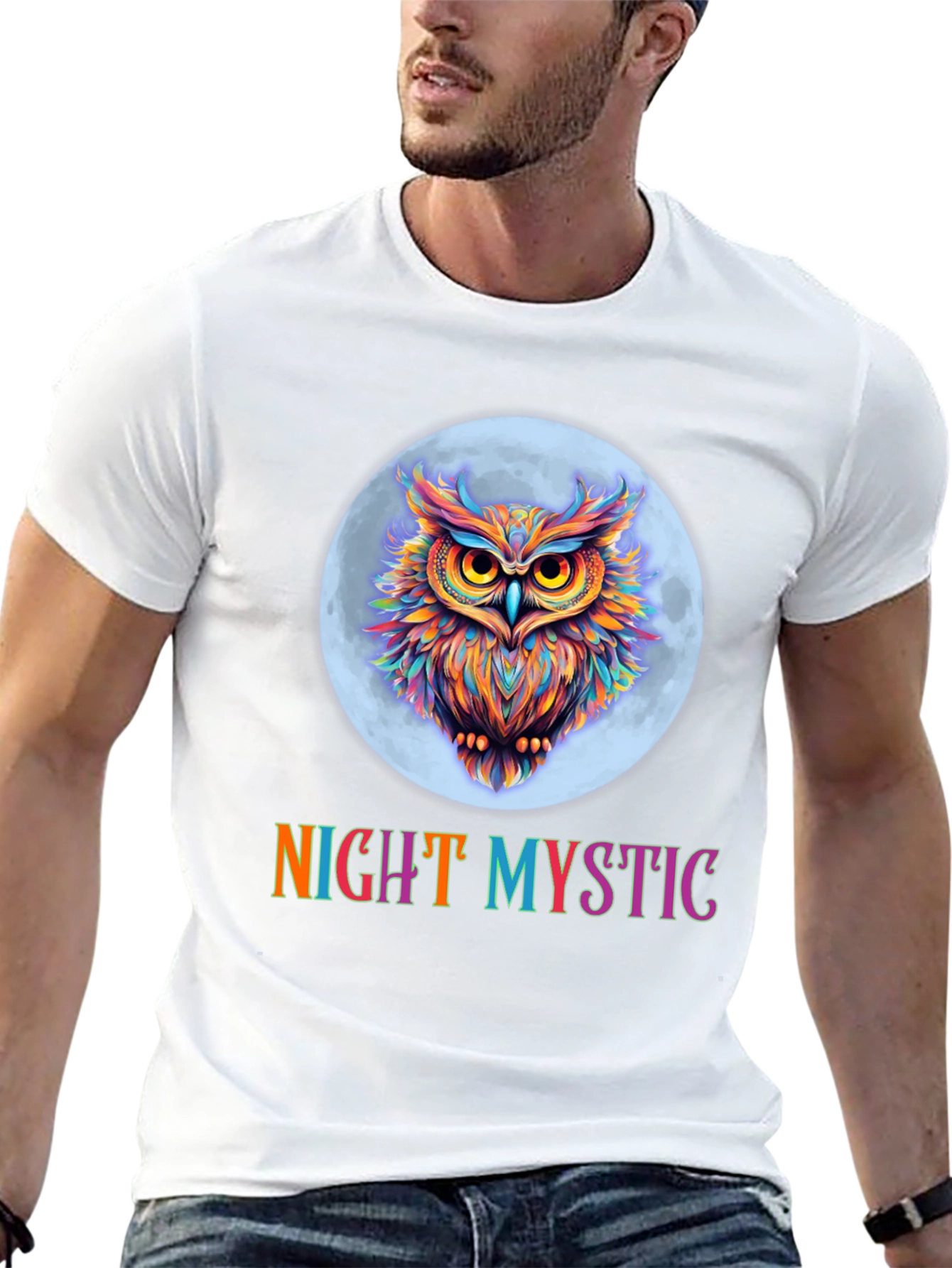 Night Mystic Owl Graphic T-Shirt