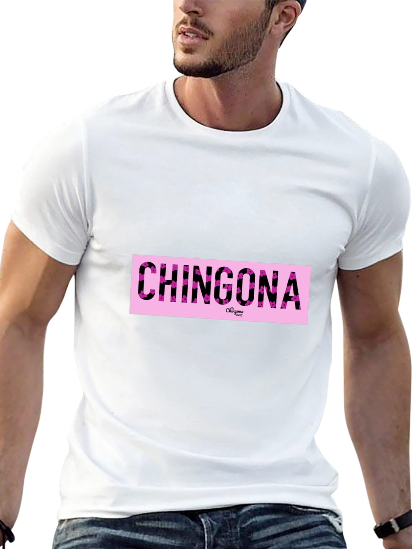 Chingona Graphic Print Crew Neck T-Shirt