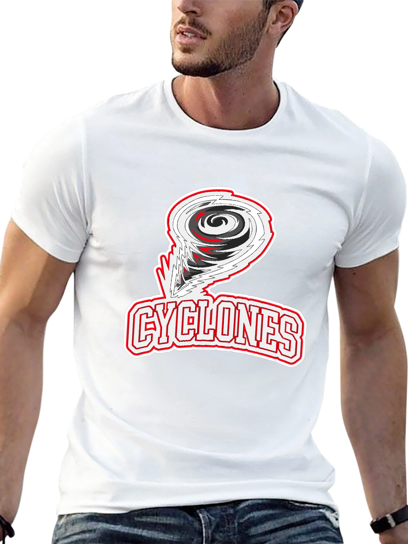 Cyclones Graphic Print Black T-Shirt