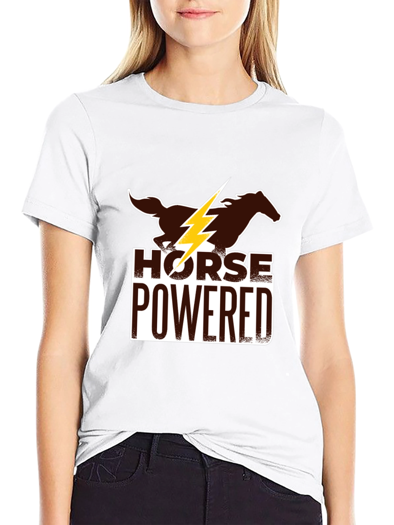 Horse Powered Graphic Tee - Black Cotton Blend