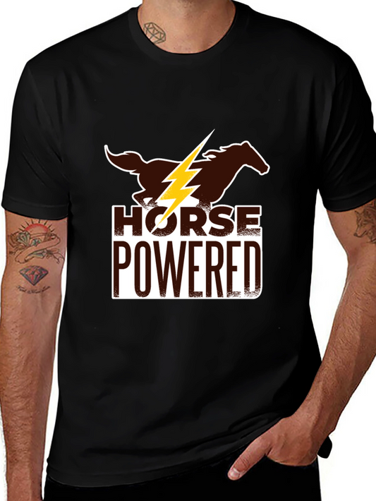 Horse Powered Graphic Tee - Black Cotton Blend