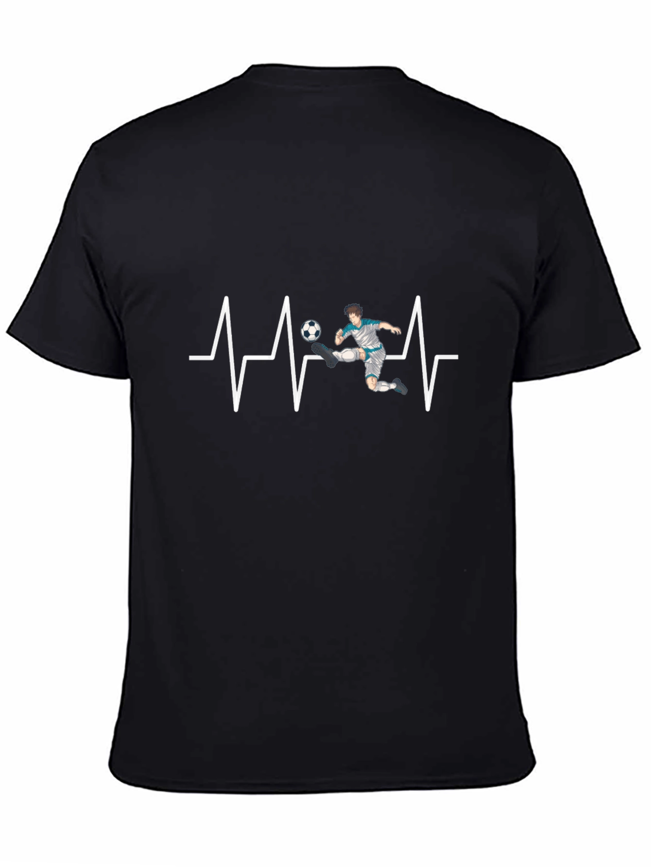 Soccer Heartbeat T-Shirt - Black