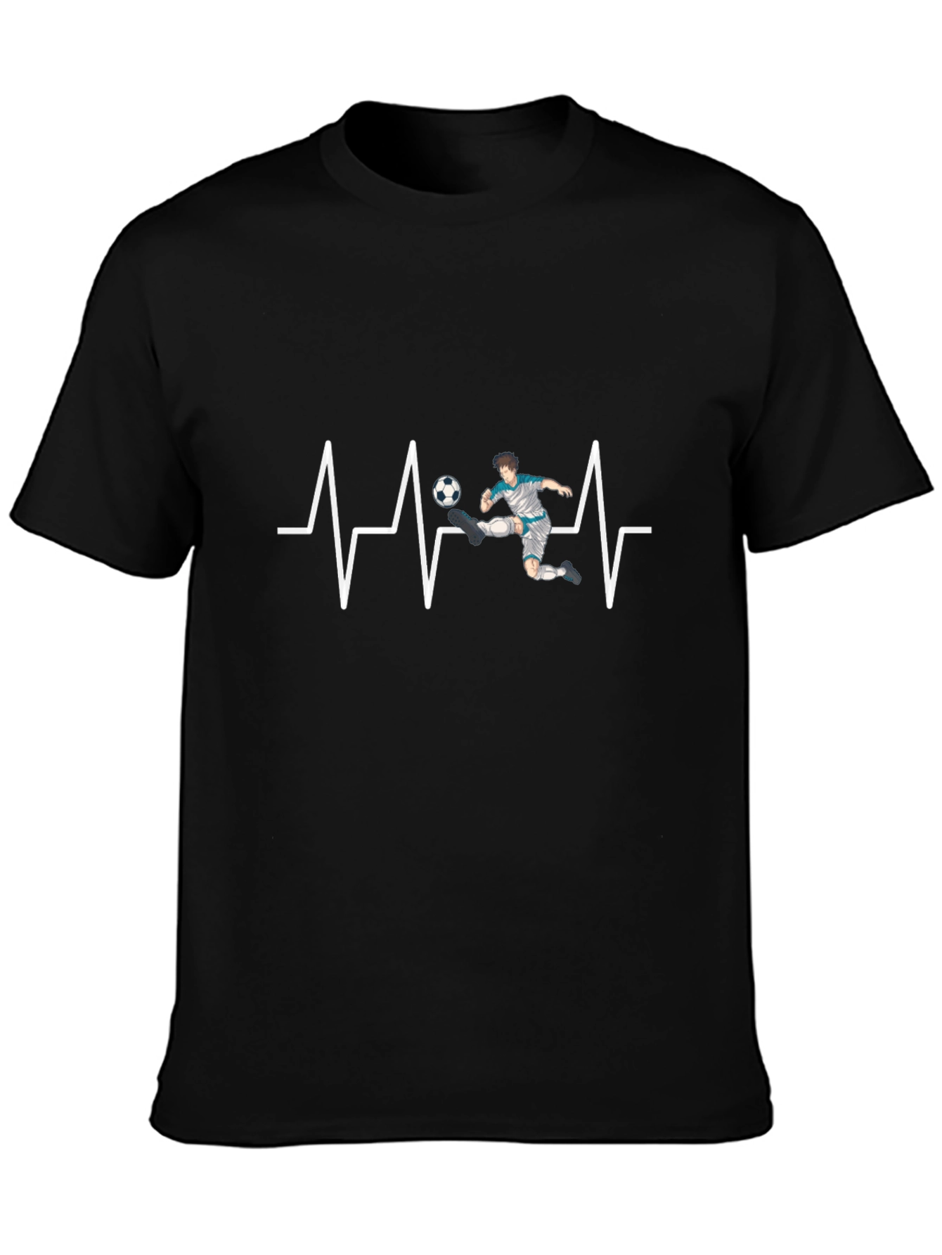 Soccer Heartbeat T-Shirt - Black