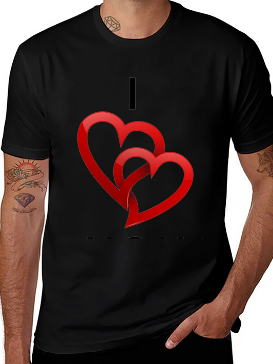 Heart Graphic Black T-Shirt - Valentines Day Ready
