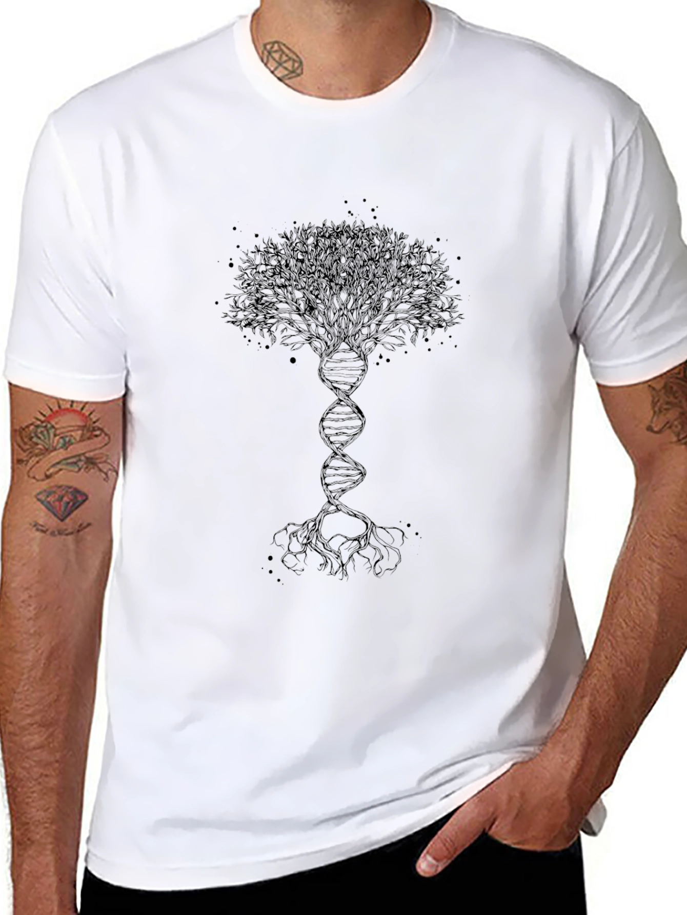 Tree of Life DNA Graphic Tee - Black