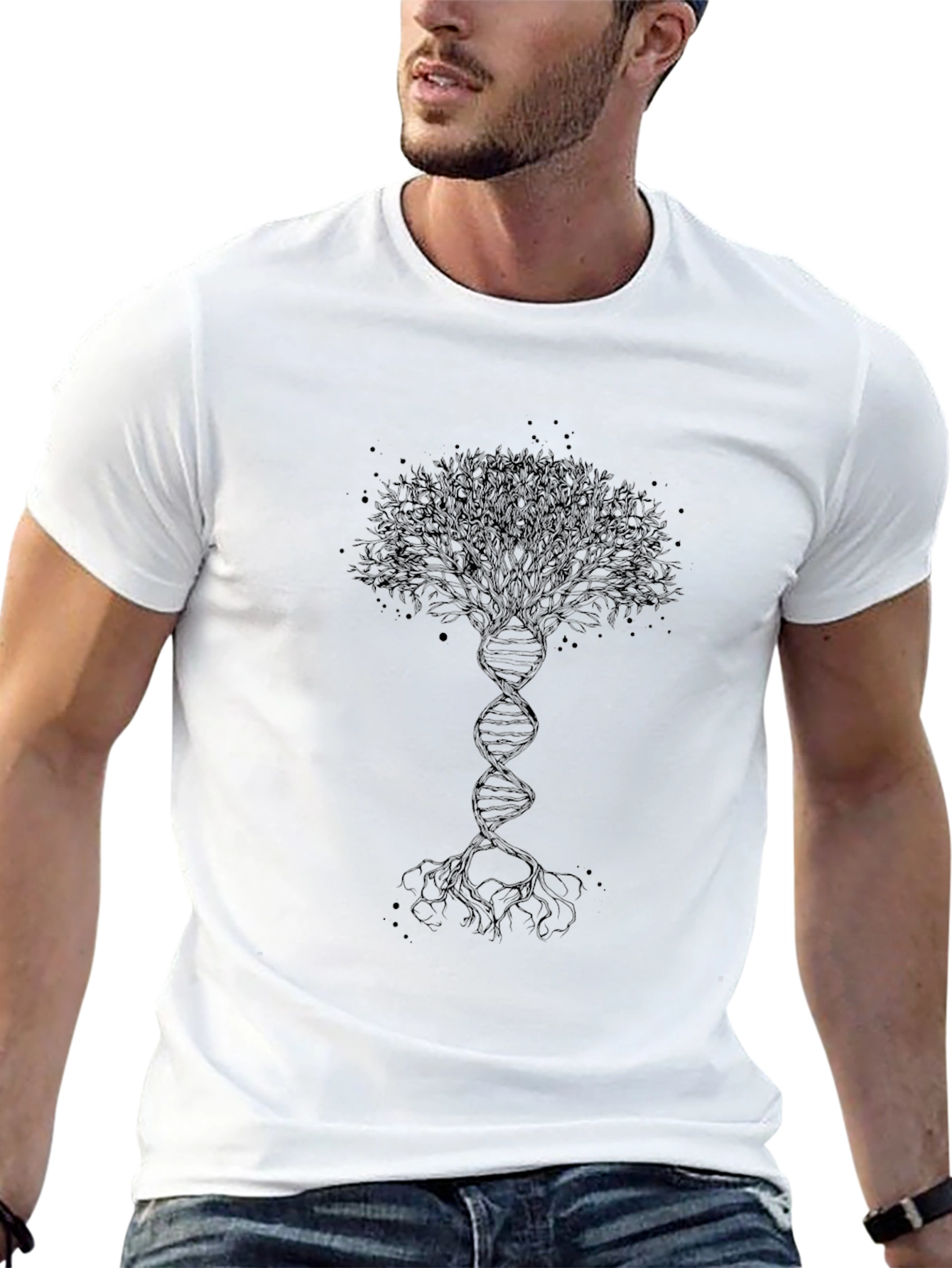 Tree of Life DNA Graphic Tee - Black