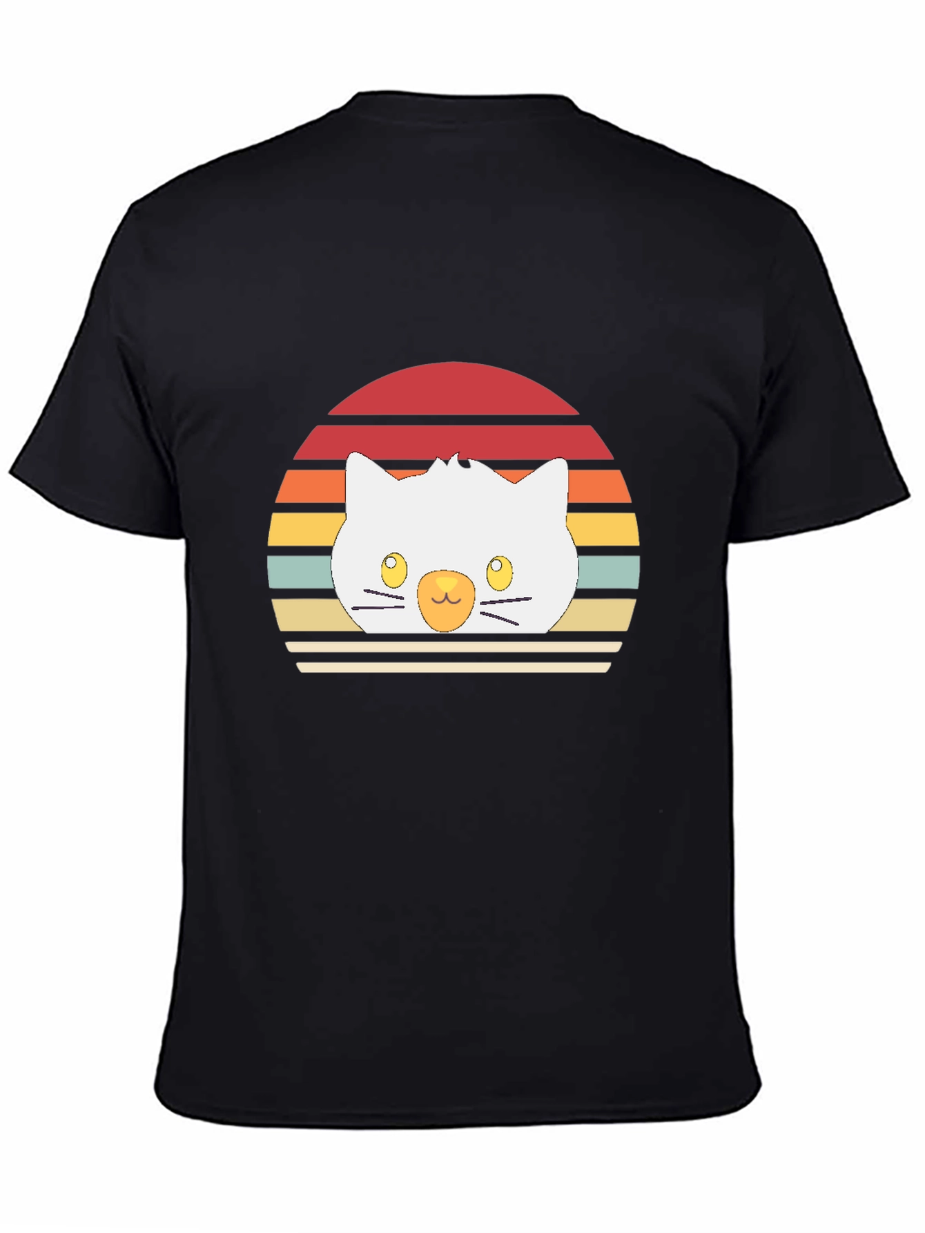 Retro Sunset Cat T-Shirt - Cool Graphic Tee