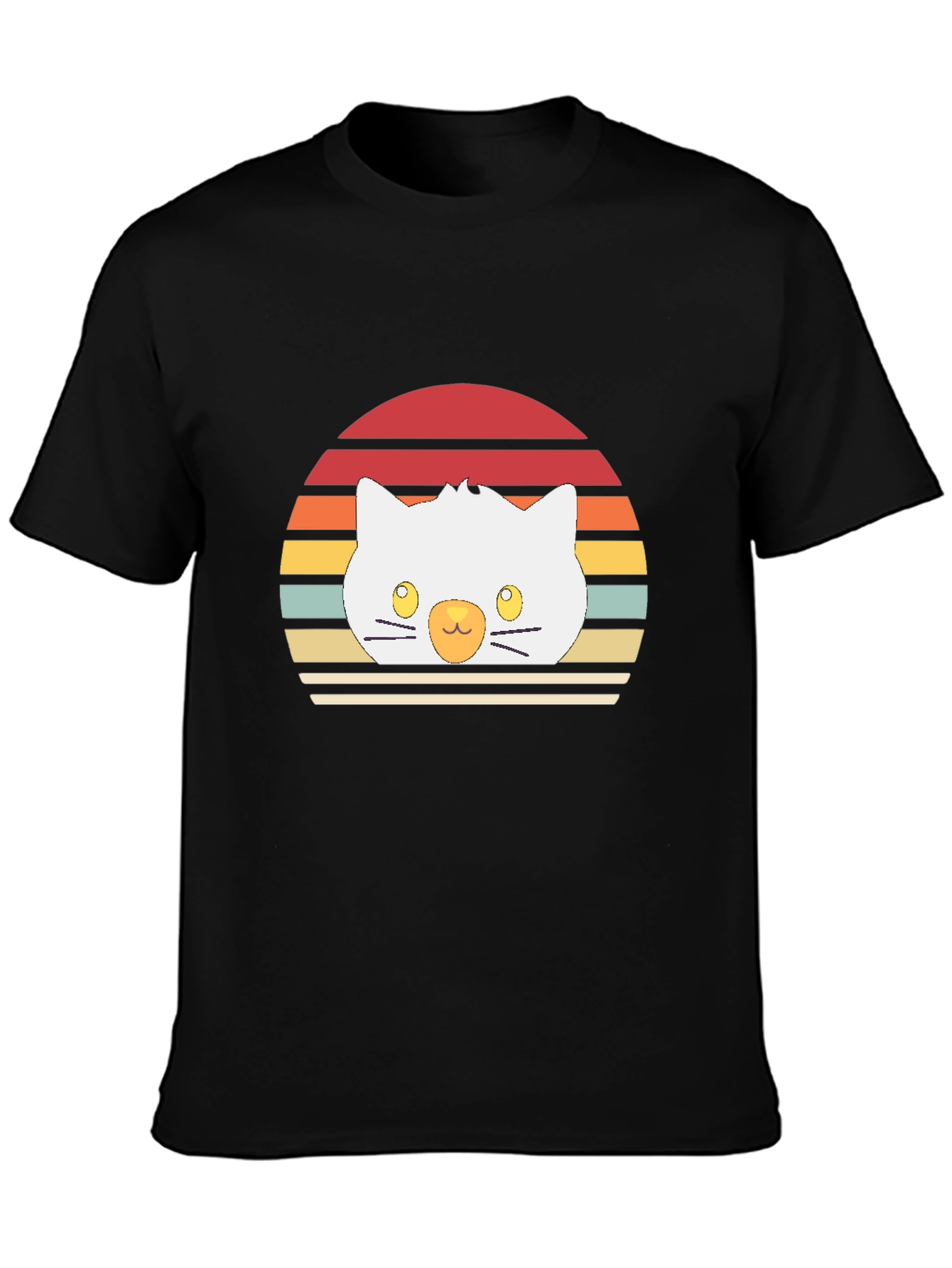 Retro Sunset Cat T-Shirt - Cool Graphic Tee