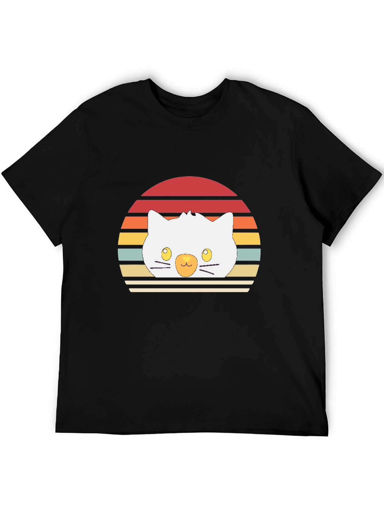 Retro Sunset Cat T-Shirt - Cool Graphic Tee