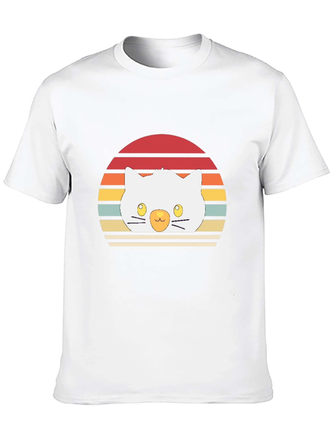Retro Sunset Cat T-Shirt - Cool Graphic Tee