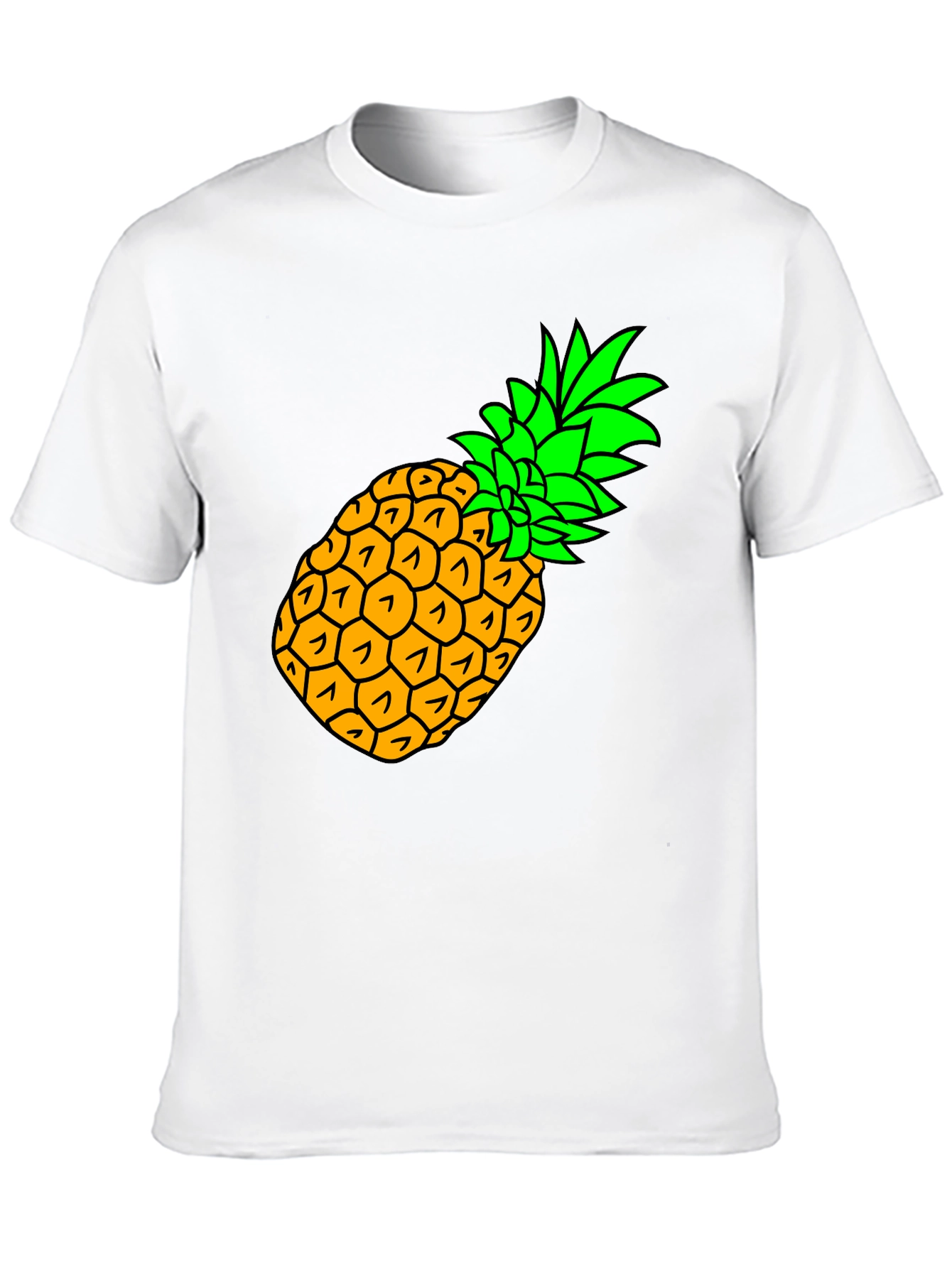 Pineapple Graphic Black T-Shirt - Tropical Fruit Tee