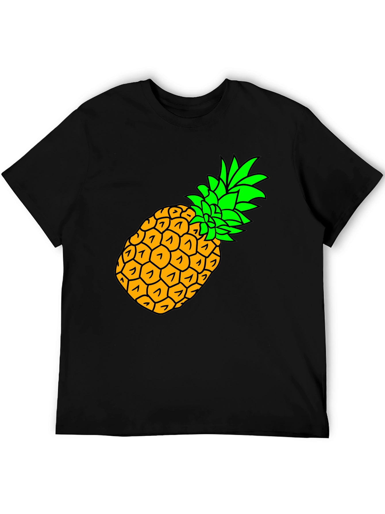 Pineapple Graphic Black T-Shirt - Tropical Fruit Tee