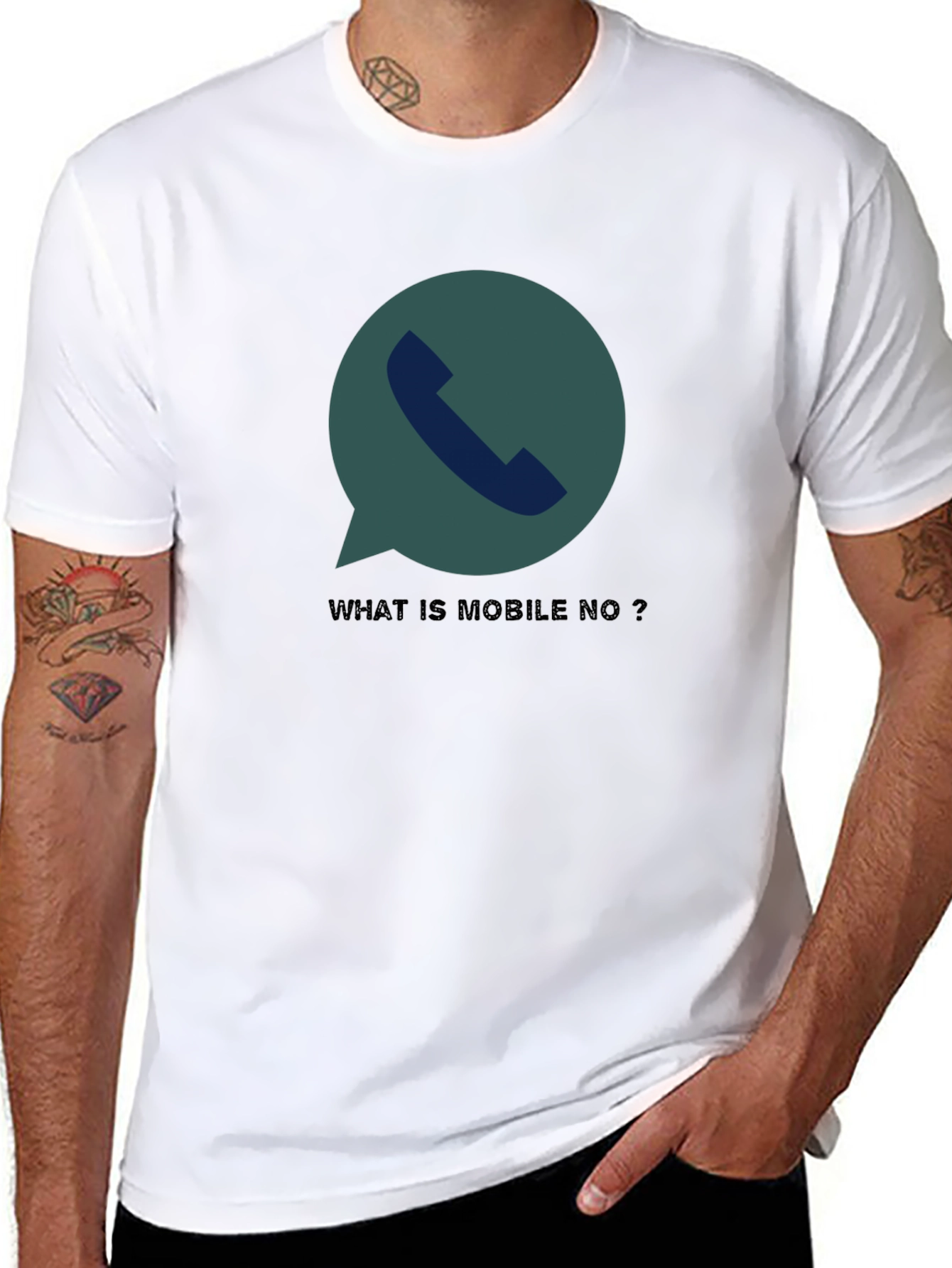 Humorous What is Mobile No? Graphic Tee