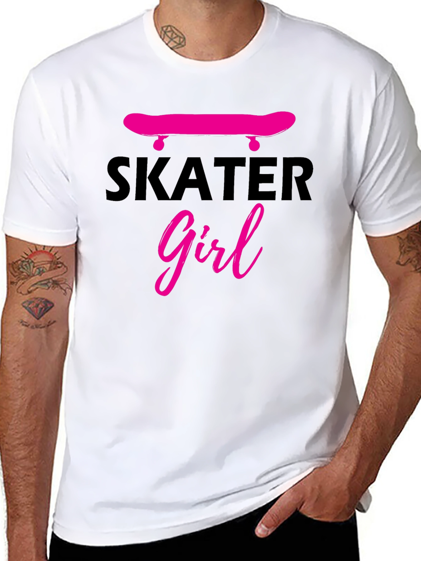 Skater Girl Graphic Tee - Black