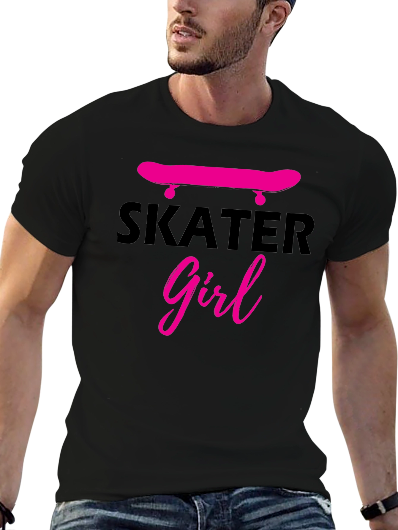 Skater Girl Graphic Tee - Black