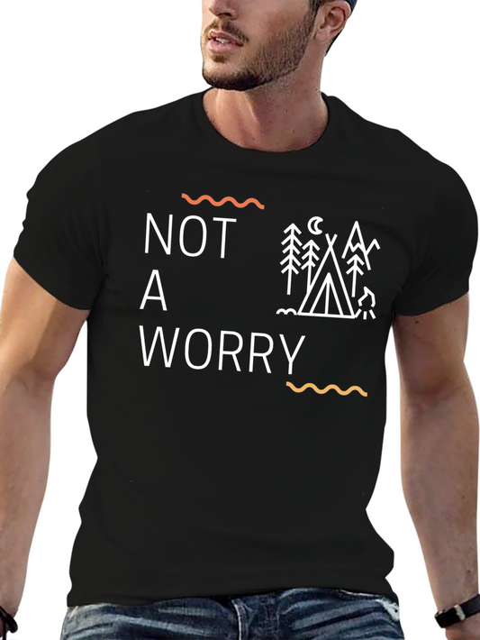 Relaxed Fit Graphic T-Shirt - Not a Worry