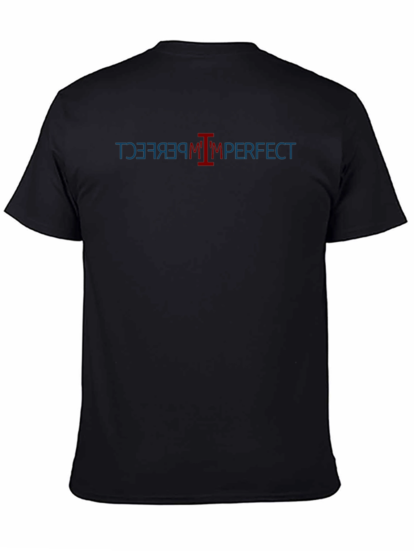 Im Perfect T-Shirt: Black Cotton Tee with Graphic Design