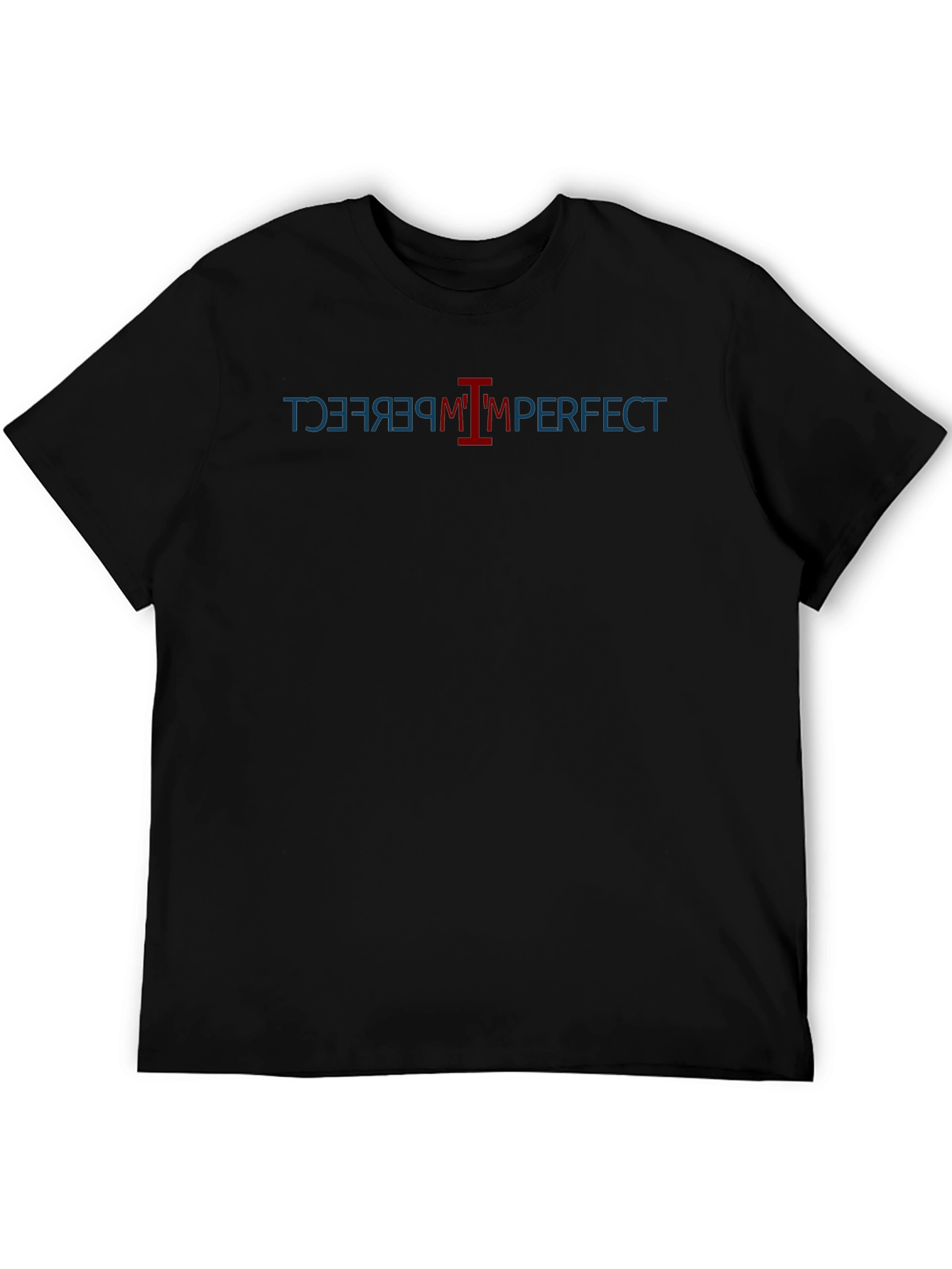 Im Perfect T-Shirt: Black Cotton Tee with Graphic Design