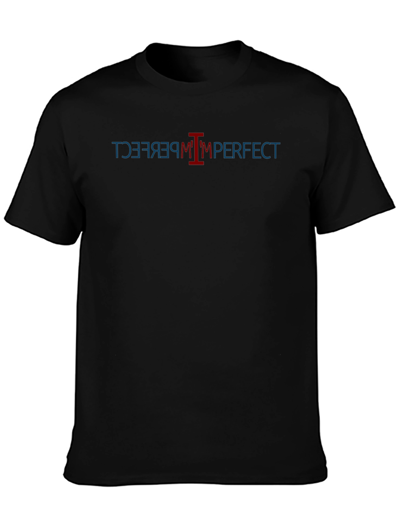 Im Perfect T-Shirt: Black Cotton Tee with Graphic Design