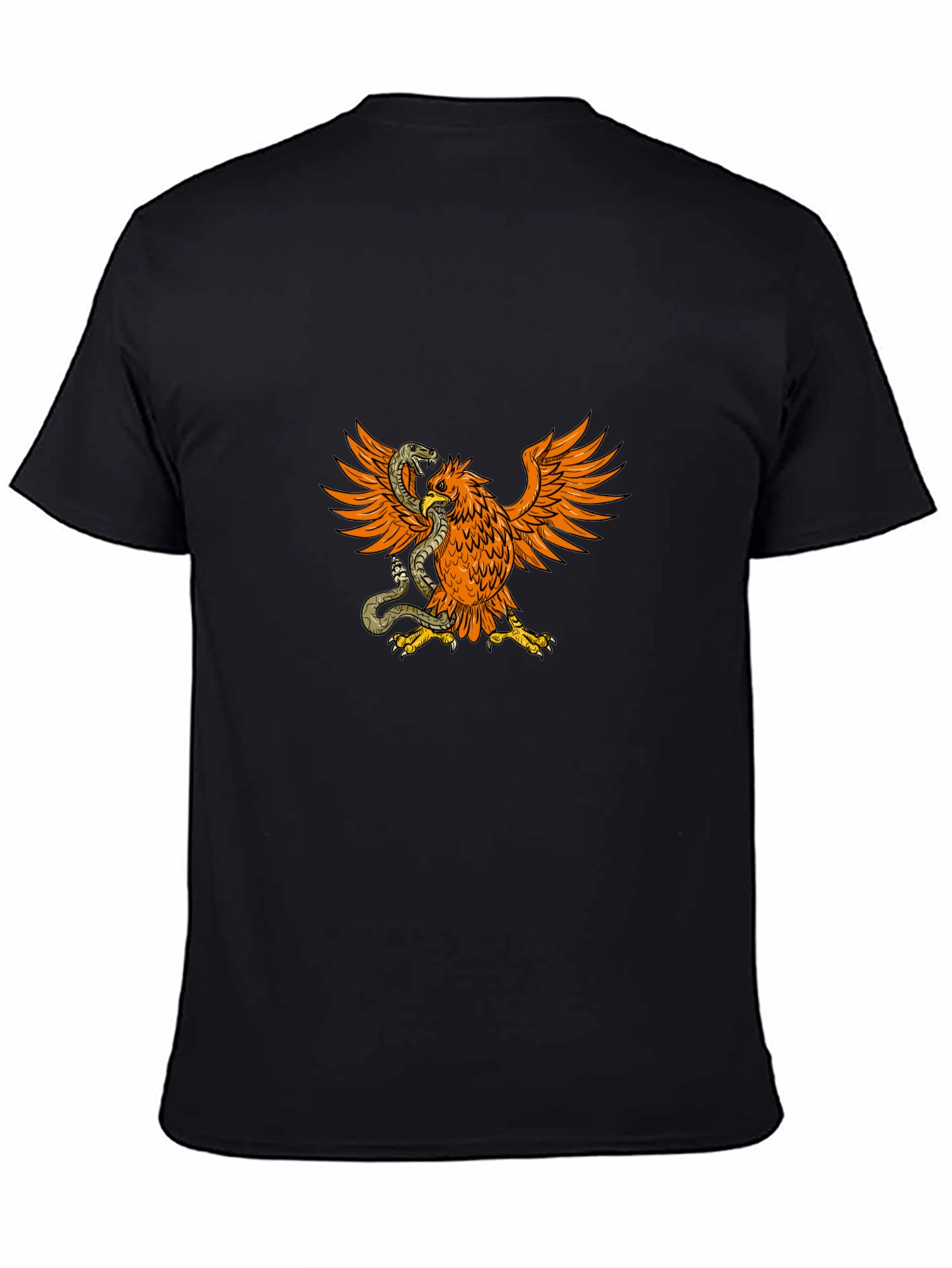 Black T-Shirt with Eagle & Snake Graphic