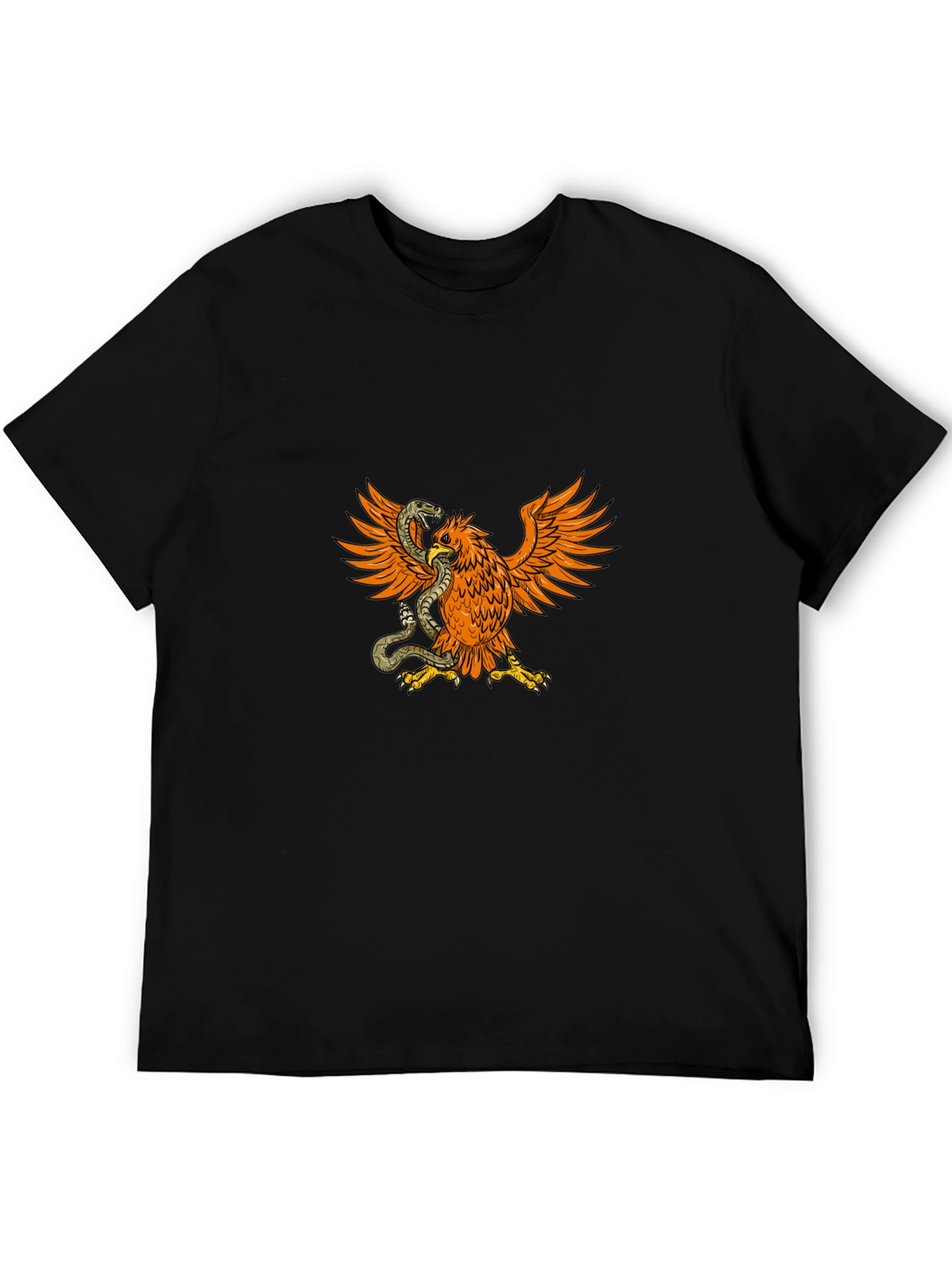 Black T-Shirt with Eagle & Snake Graphic