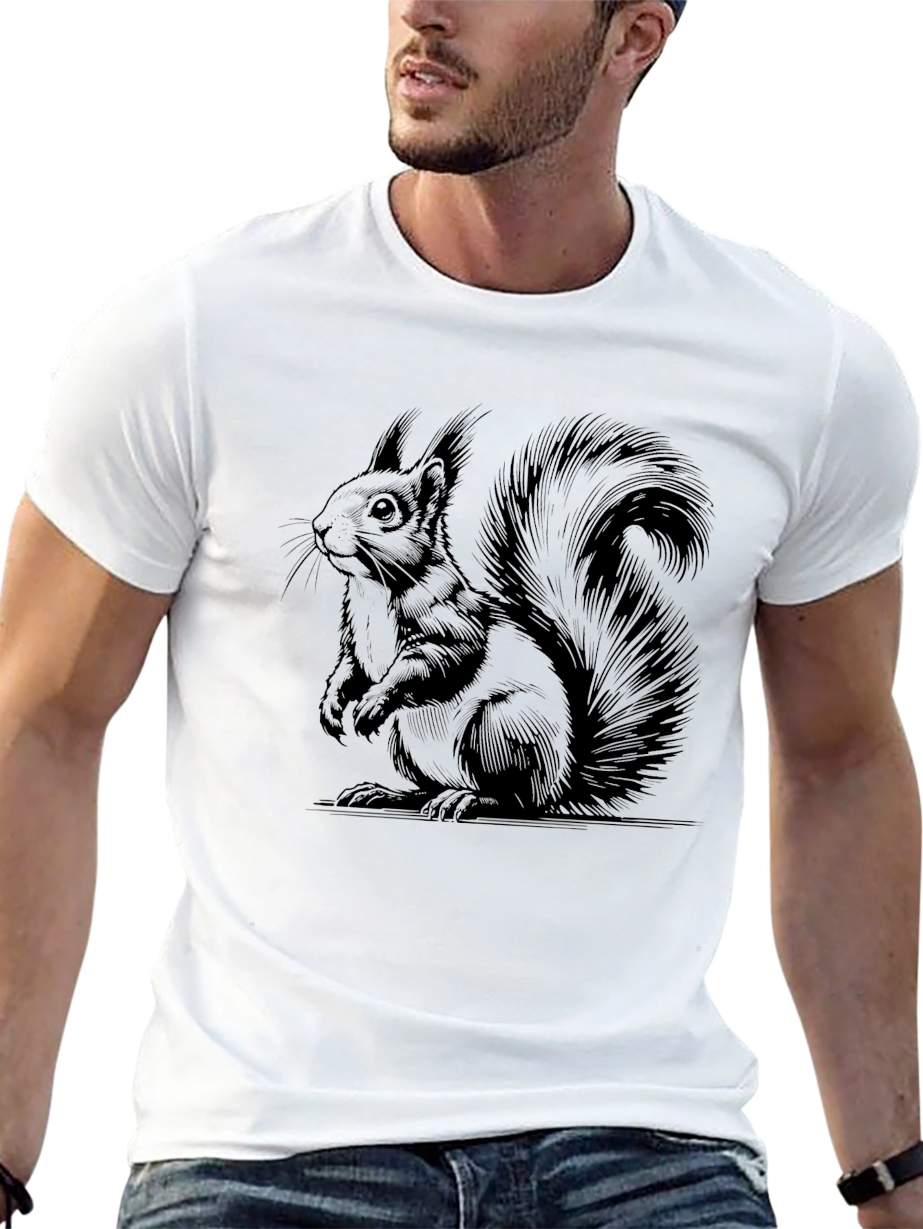 Squirrel Graphic T-Shirt - Unisex Black Tee