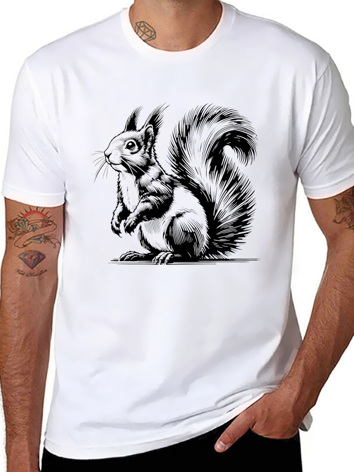 Squirrel Graphic T-Shirt - Unisex Black Tee