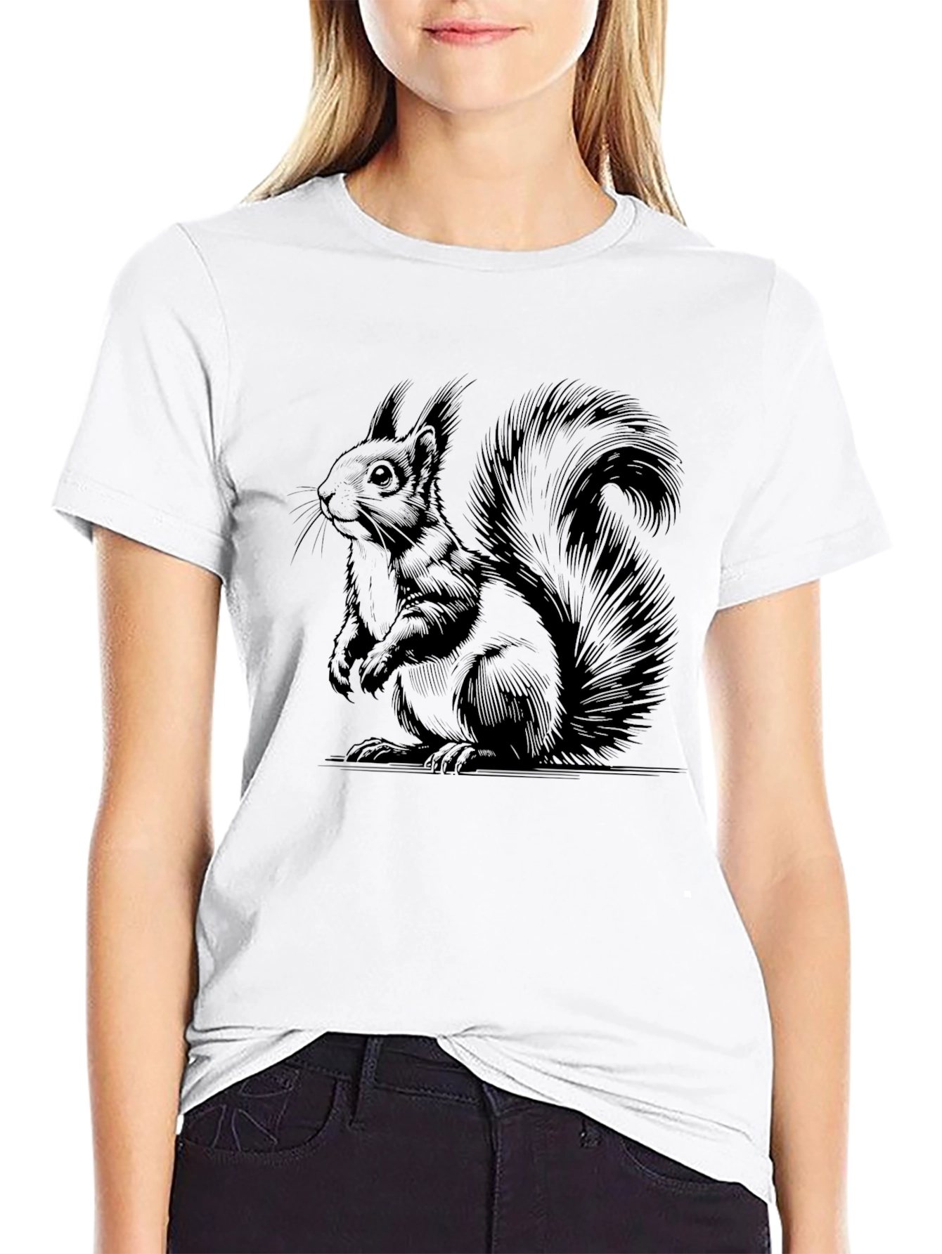 Squirrel Graphic T-Shirt - Unisex Black Tee
