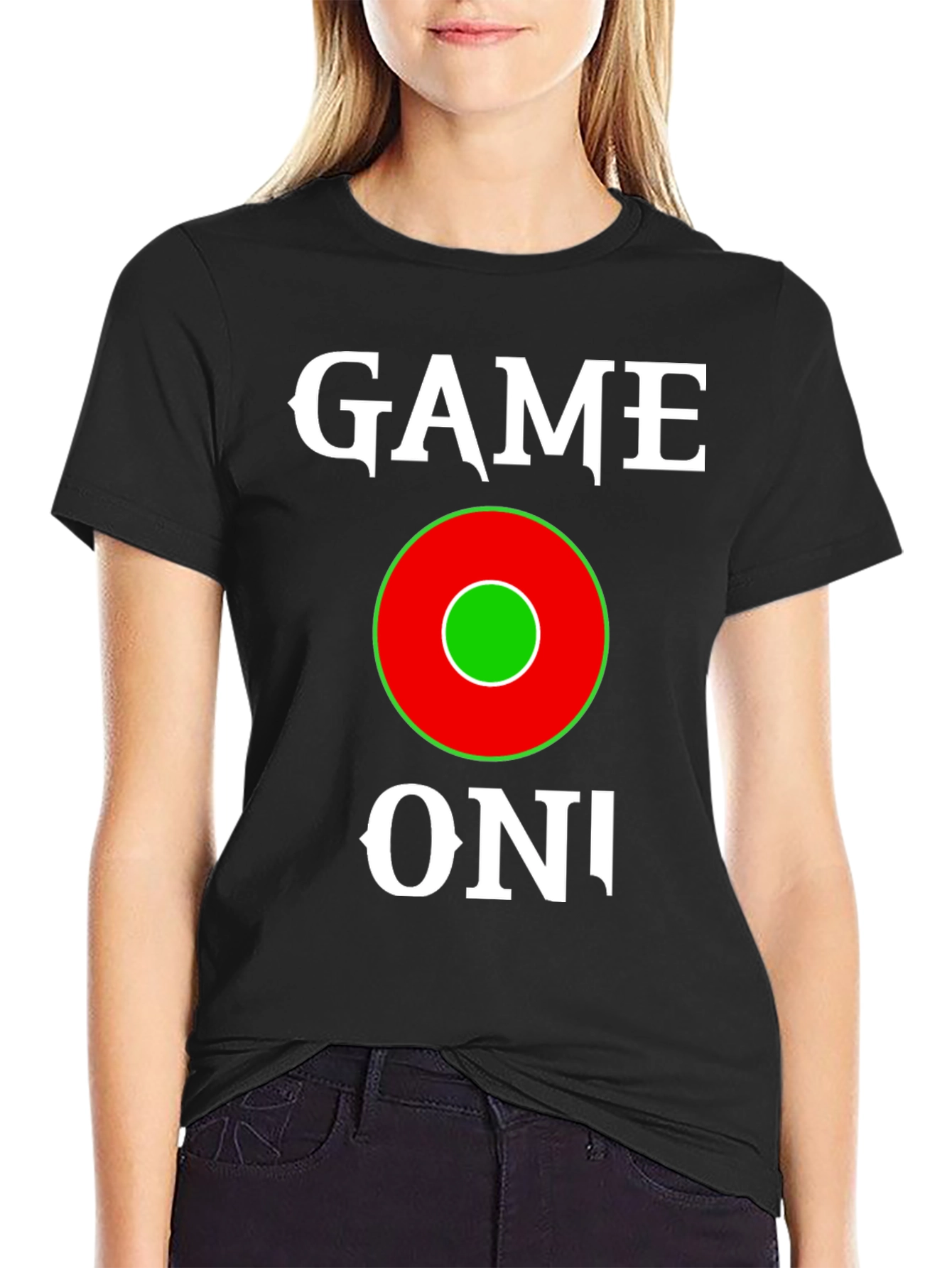 Game On Graphic Tee - Black Cotton T-Shirt