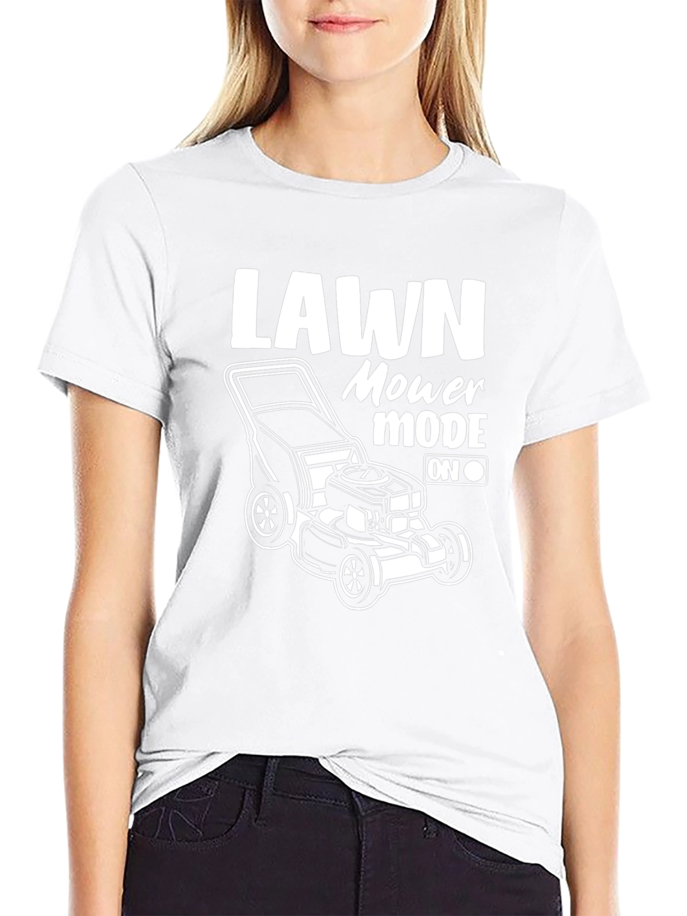 Lawn Mower Mode On Black T-Shirt