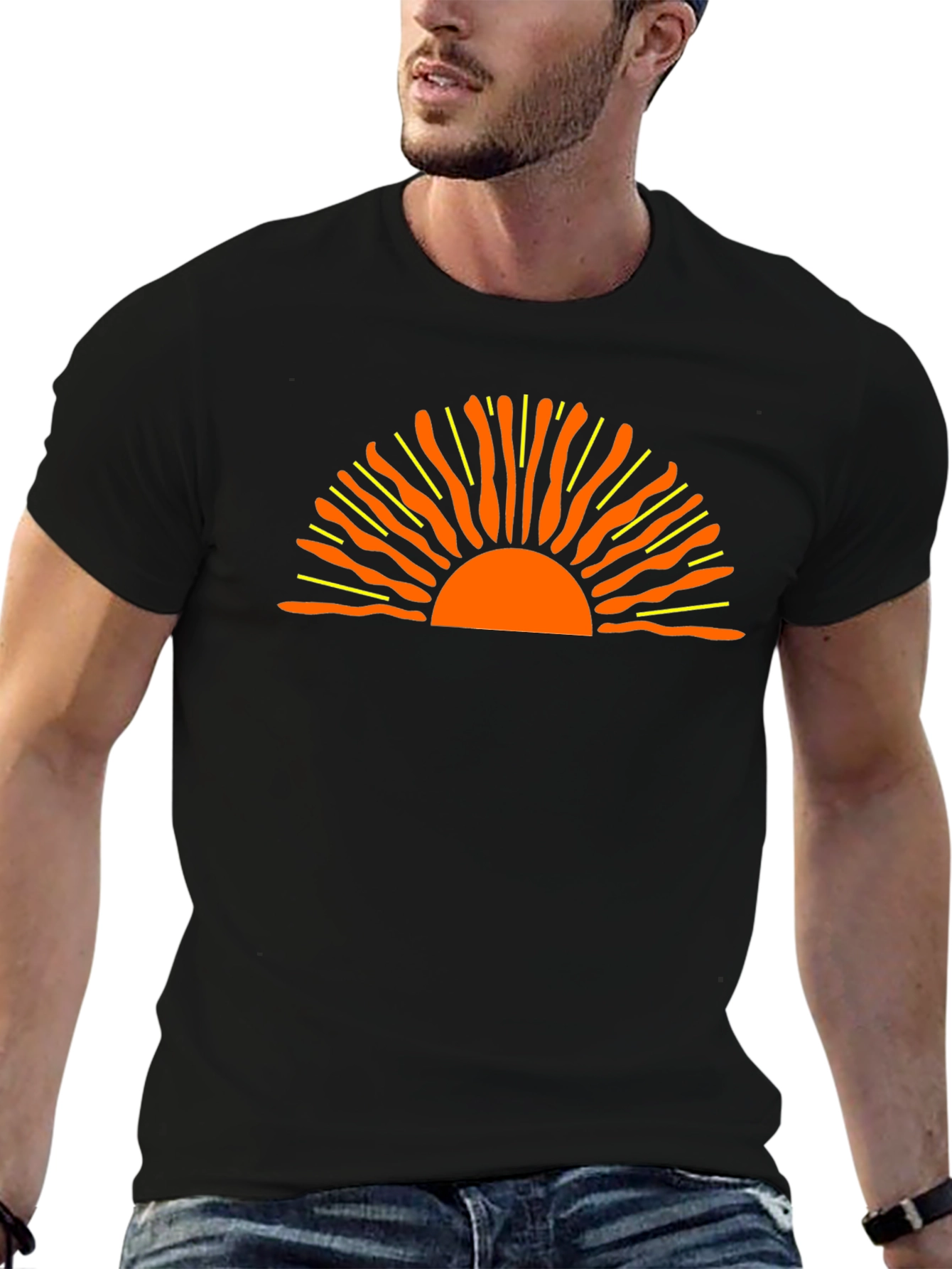 Sunset Graphic Black Tee