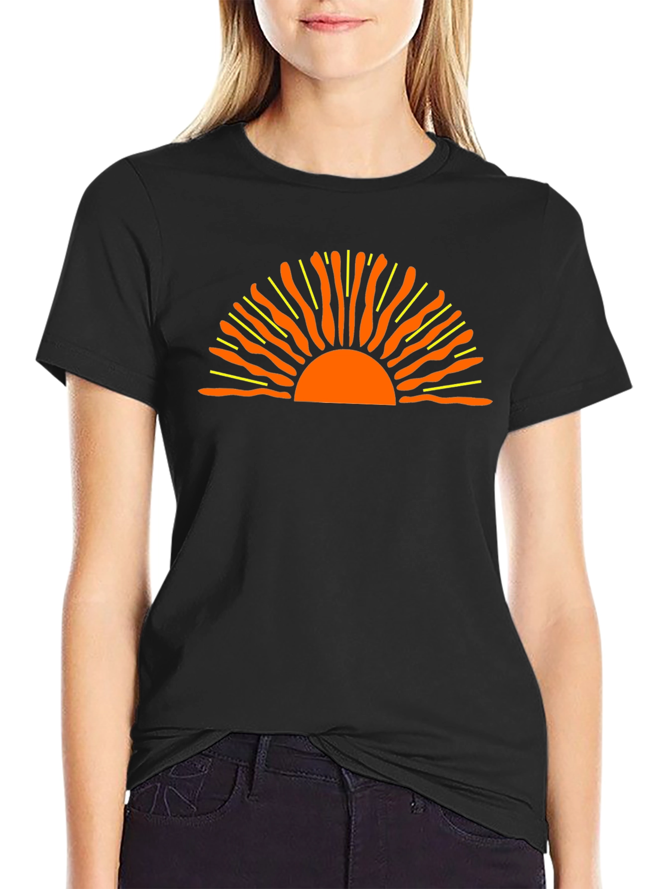 Sunset Graphic Black Tee