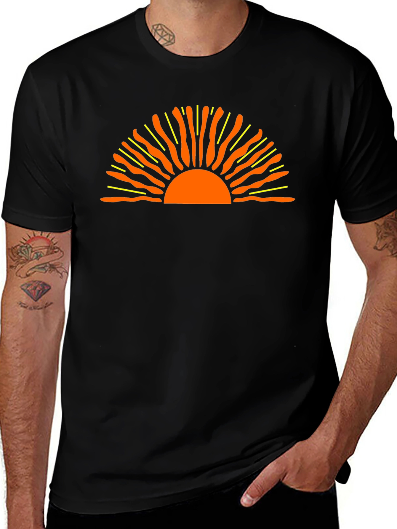Sunset Graphic Black Tee