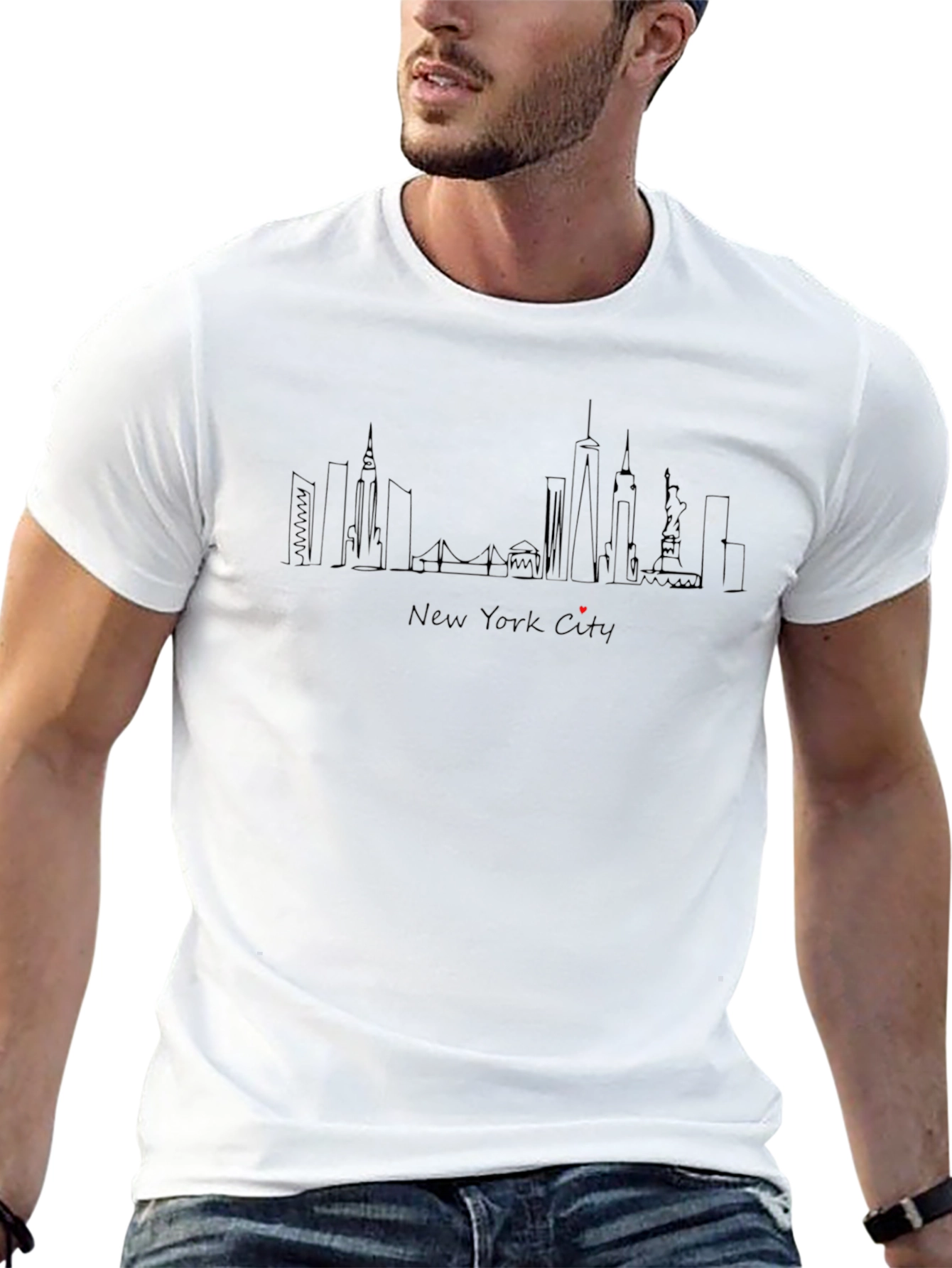 New York City Skyline Graphic Tee - Black
